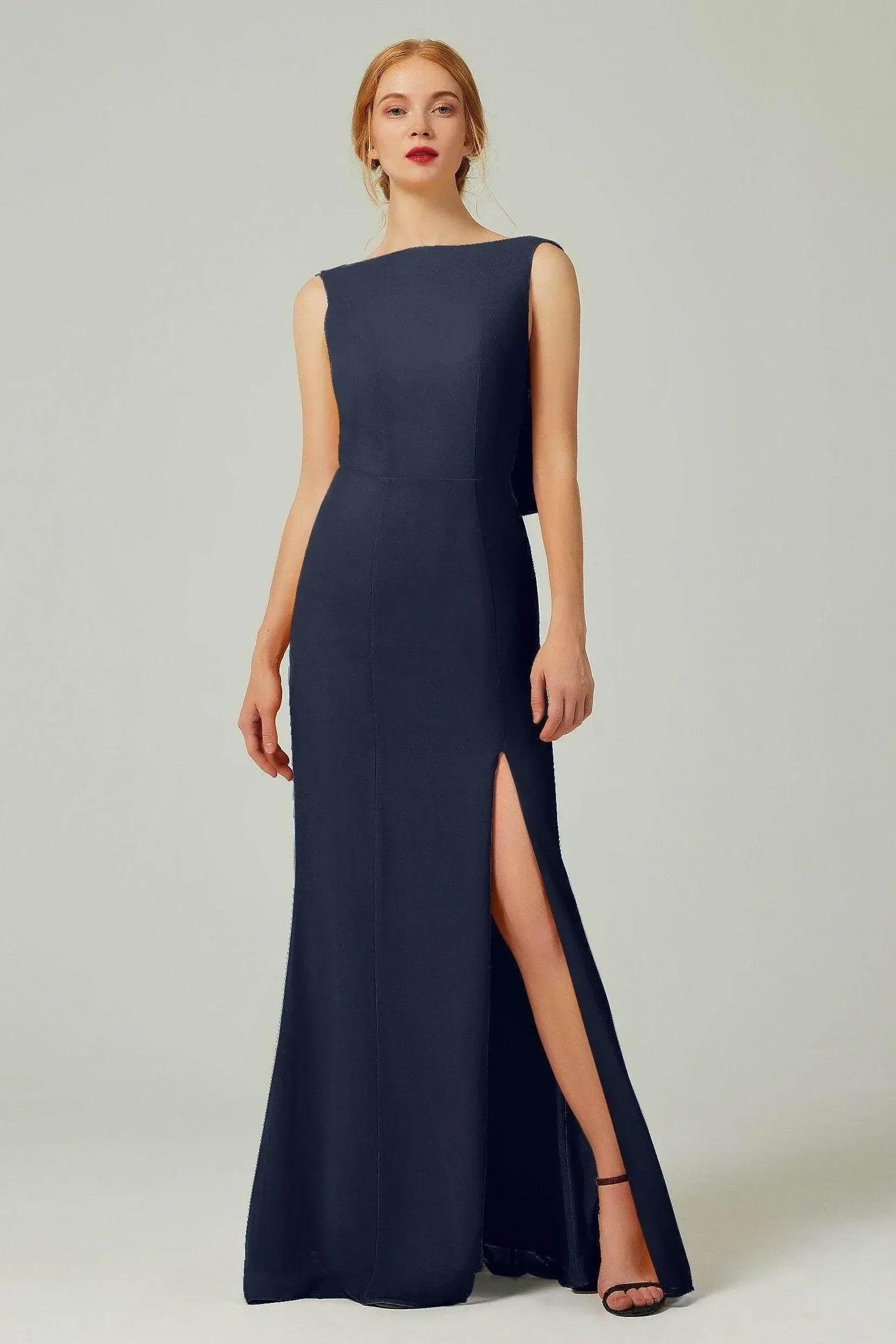 Sheath-Column Sweep-Brush Chiffon Bridesmaid Dress Formal Dresses CB0310