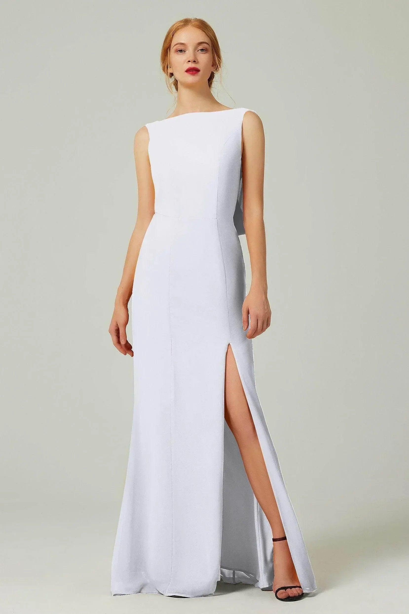 Sheath-Column Sweep-Brush Chiffon Bridesmaid Dress Formal Dresses CB0310PS