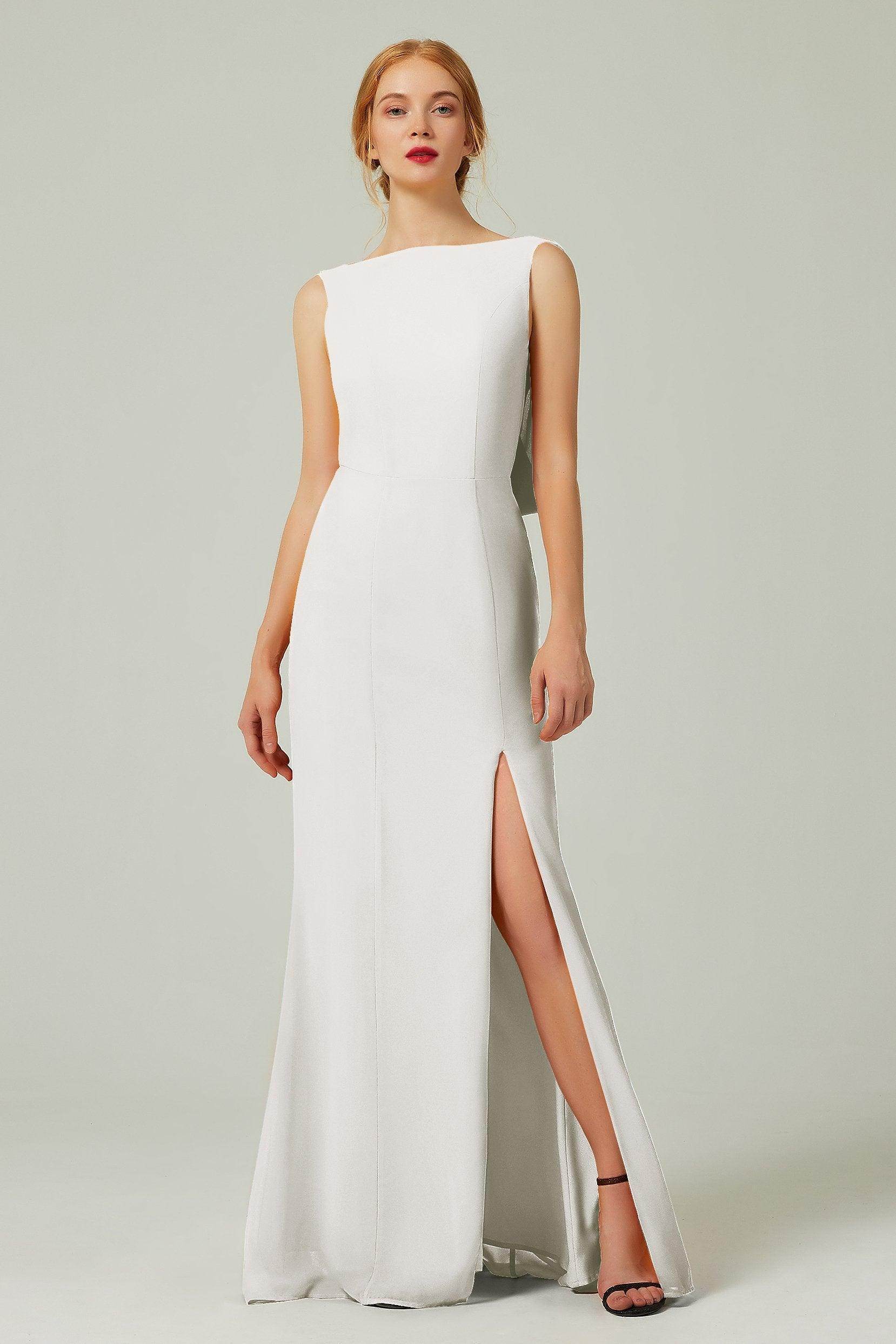 Sheath-Column Sweep-Brush Chiffon Bridesmaid Dress Formal Dresses CB0310PS