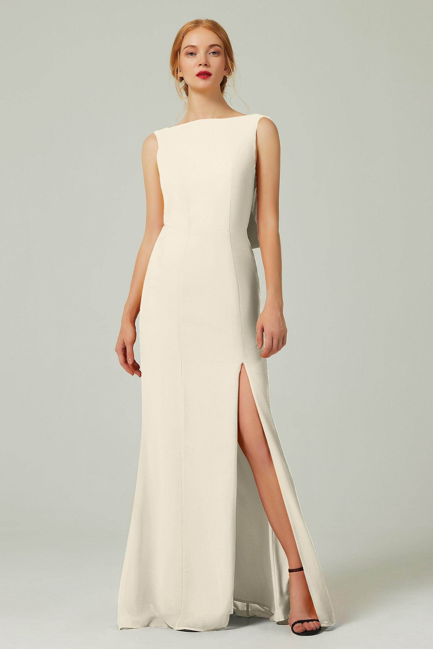 Sheath-Column Sweep-Brush Chiffon Bridesmaid Dress Formal Dresses CB0310PS
