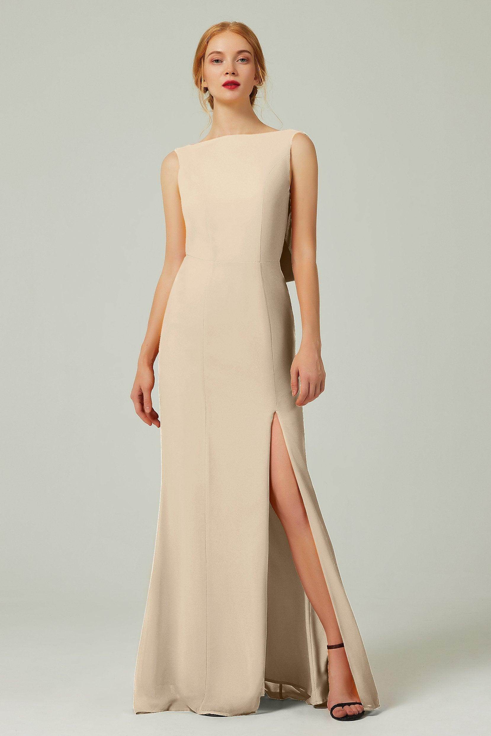 Sheath-Column Sweep-Brush Chiffon Bridesmaid Dress Formal Dresses CB0310