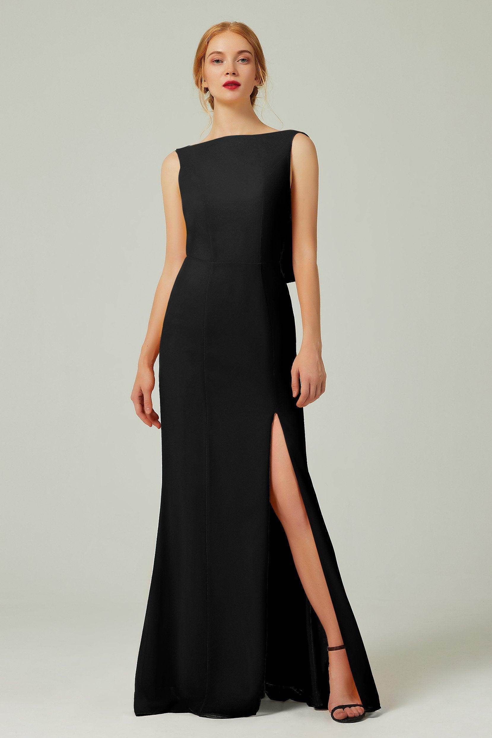 Sheath-Column Sweep-Brush Chiffon Bridesmaid Dress Formal Dresses CB0310PS