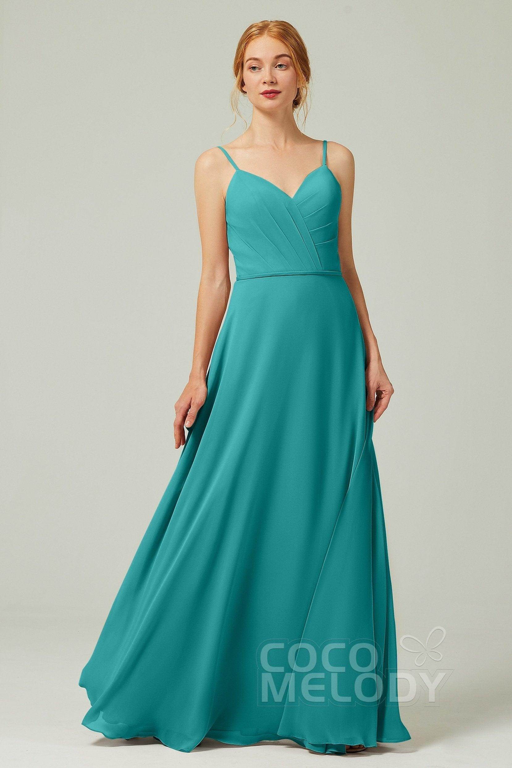 A-Line Floor Length Chiffon Bridesmaid Dress CB0312