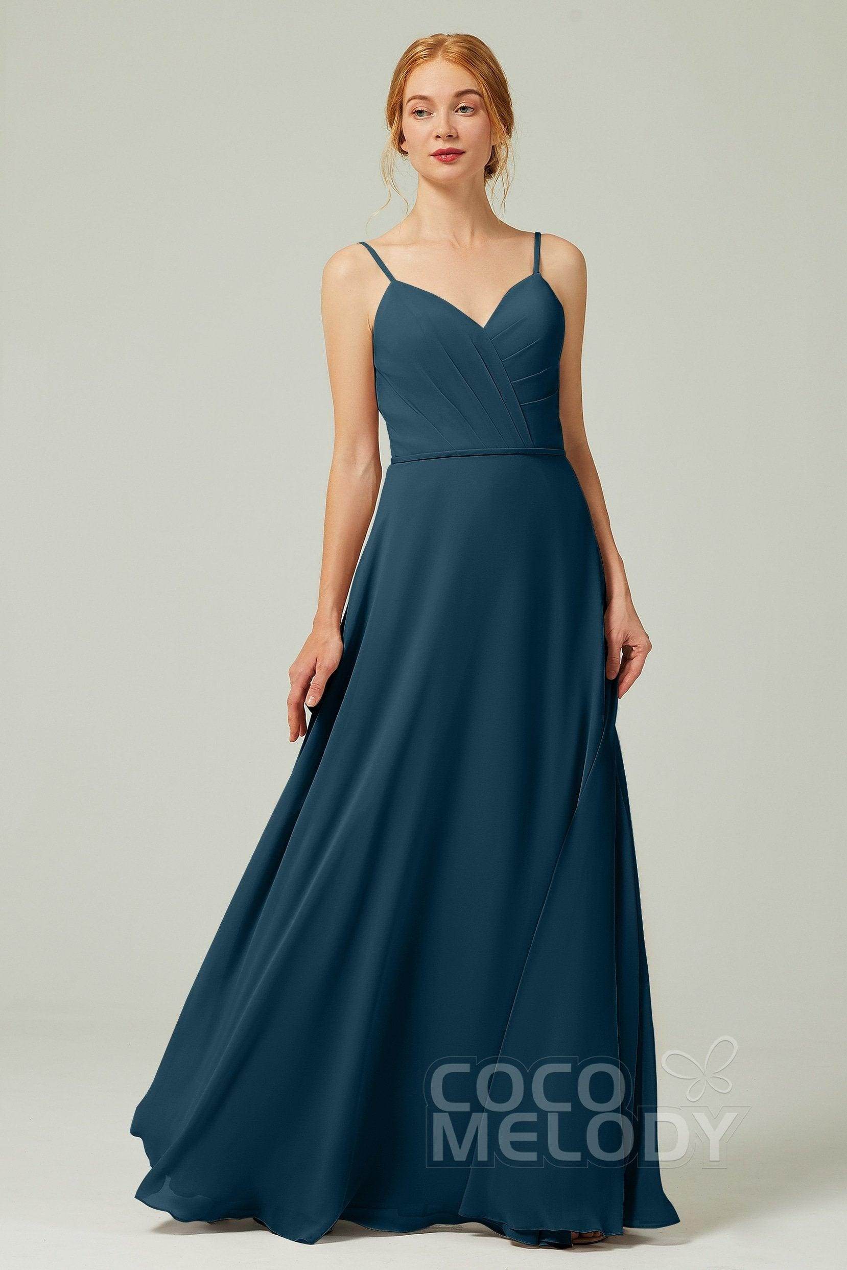 A-Line Floor Length Chiffon Bridesmaid Dress CB0312
