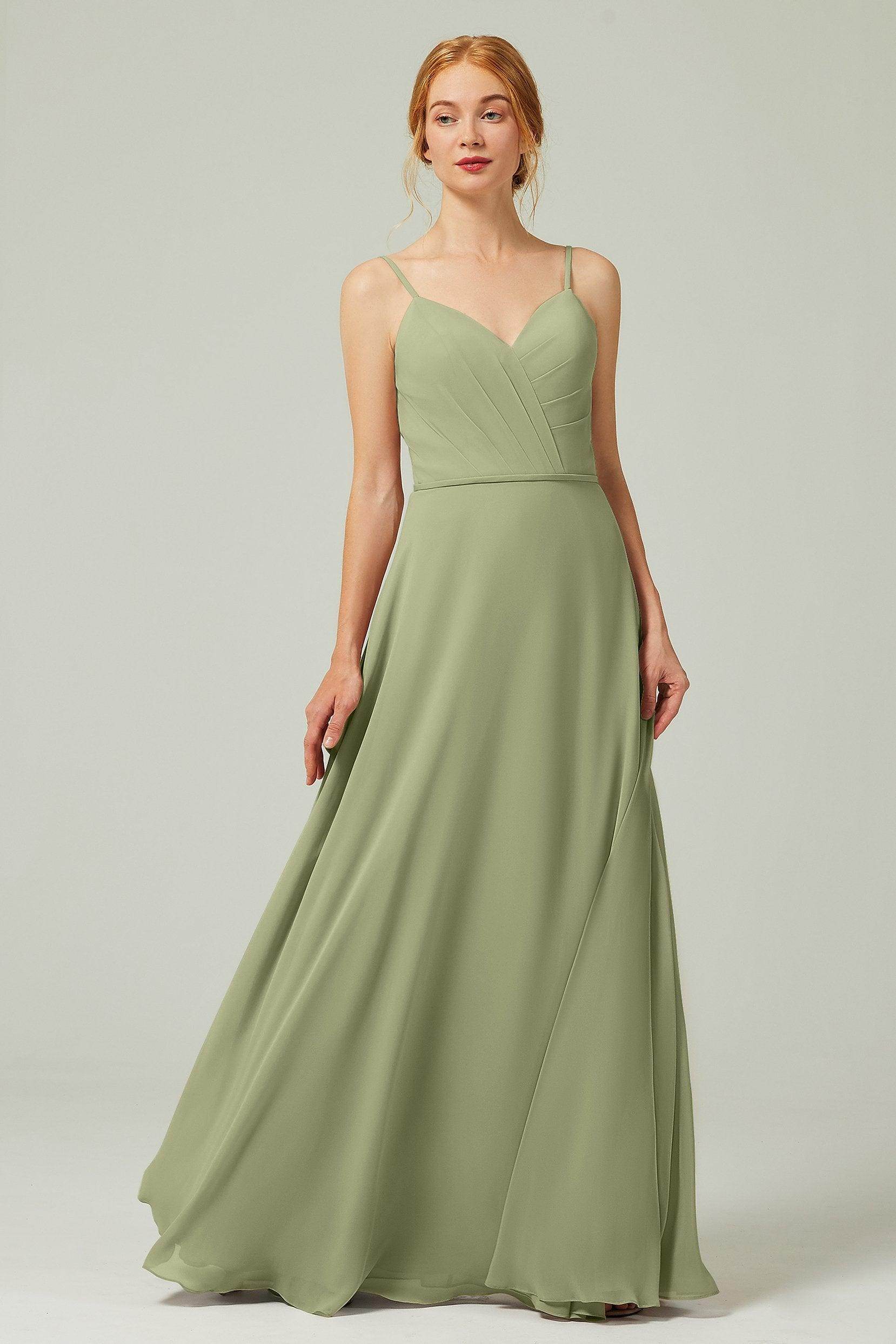 A-Line Floor Length Chiffon Bridesmaid Dress CB0312