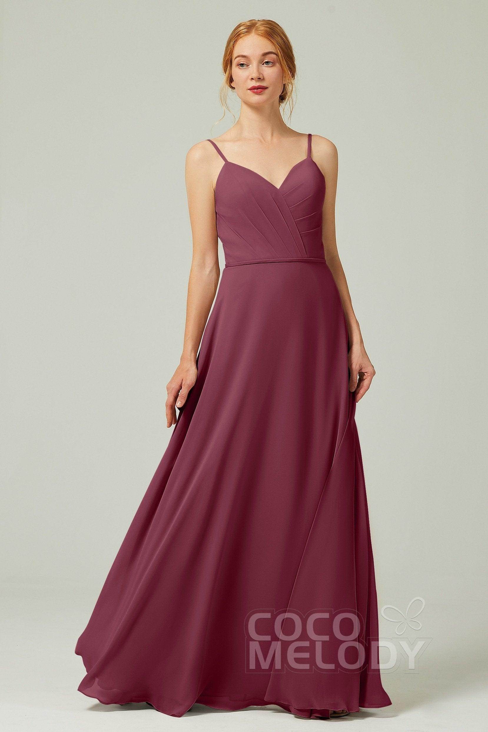 A-Line Floor Length Chiffon Bridesmaid Dress CB0312