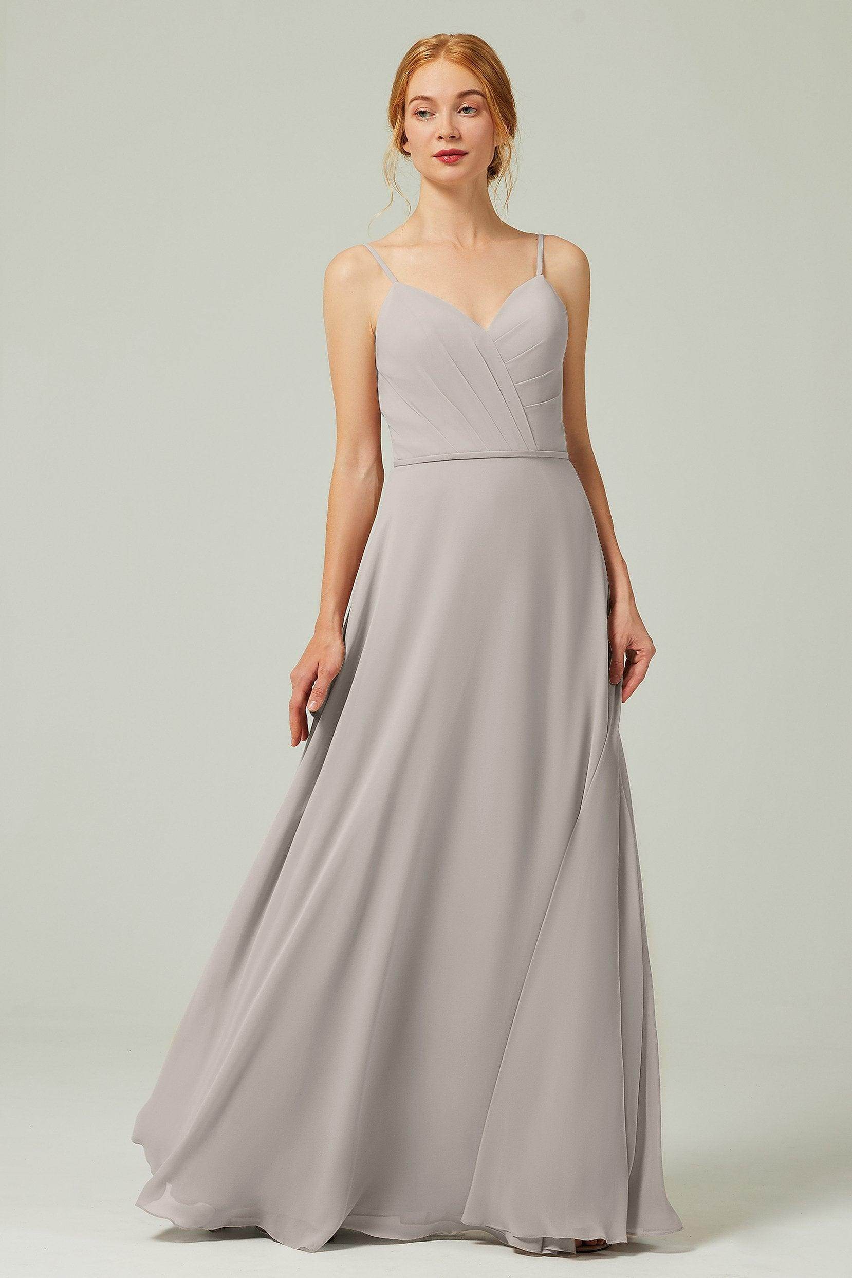 A-Line Floor Length Chiffon Bridesmaid Dress CB0312