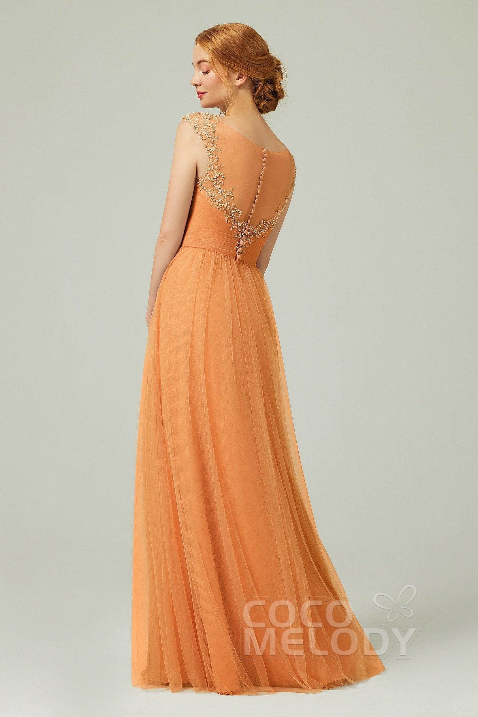 A-Line Floor Length Tulle Bridesmaid Dress CB0313