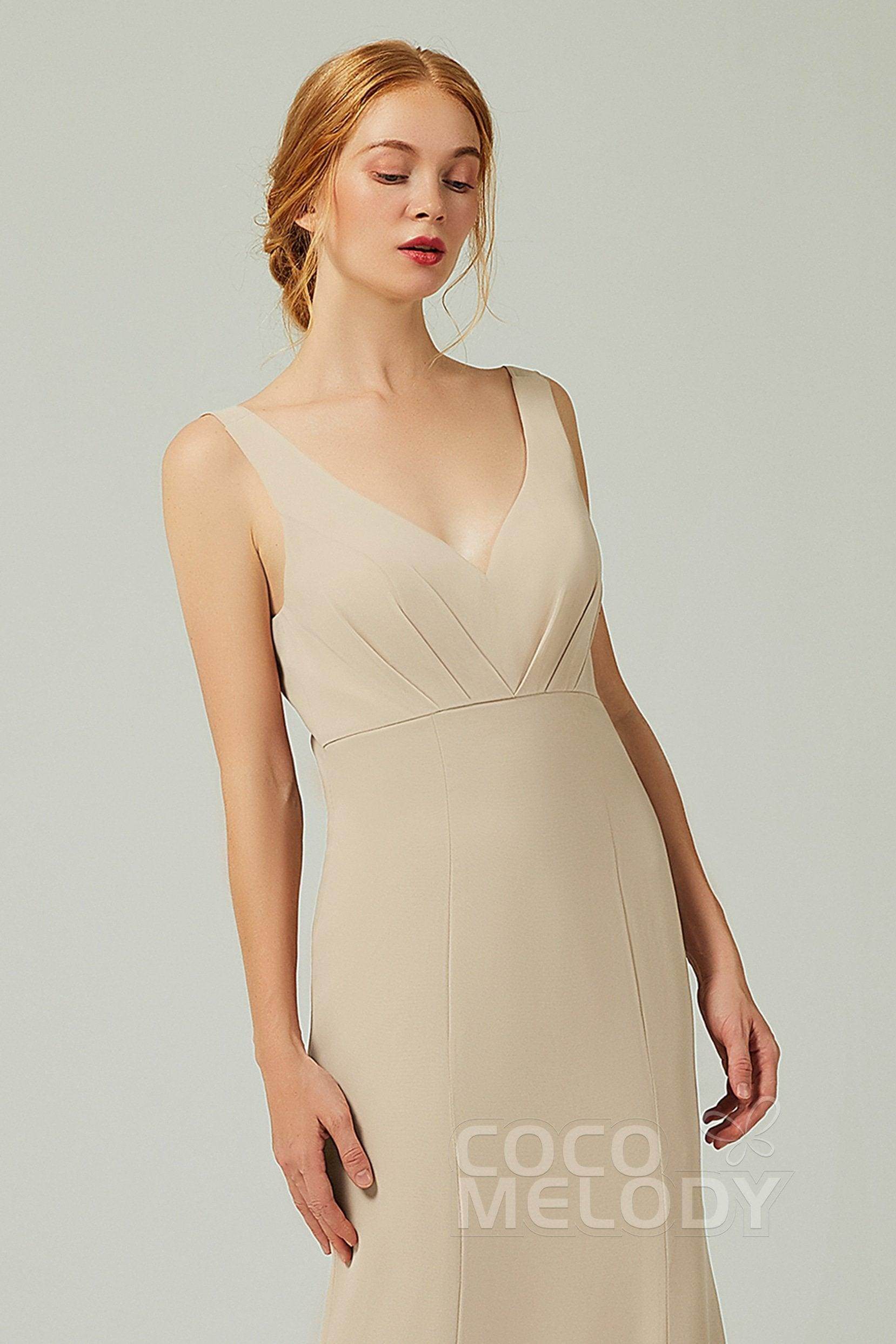 Sheath-Column Floor Length Chiffon Bridesmaid Dress CB0314