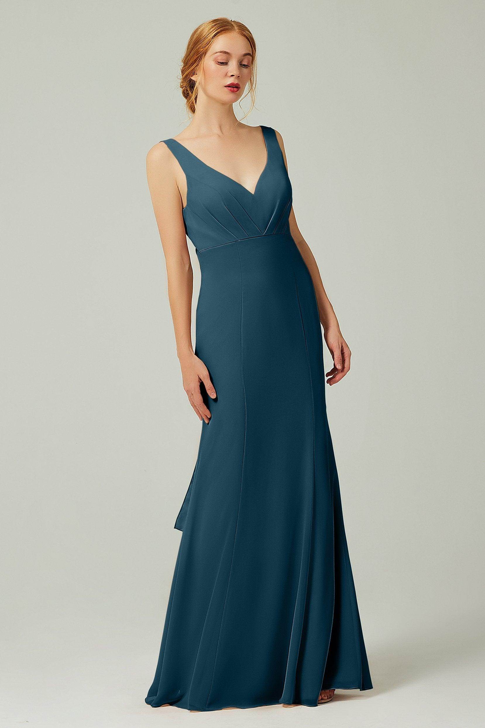 Sheath-Column Floor Length Chiffon Bridesmaid Dress CB0314