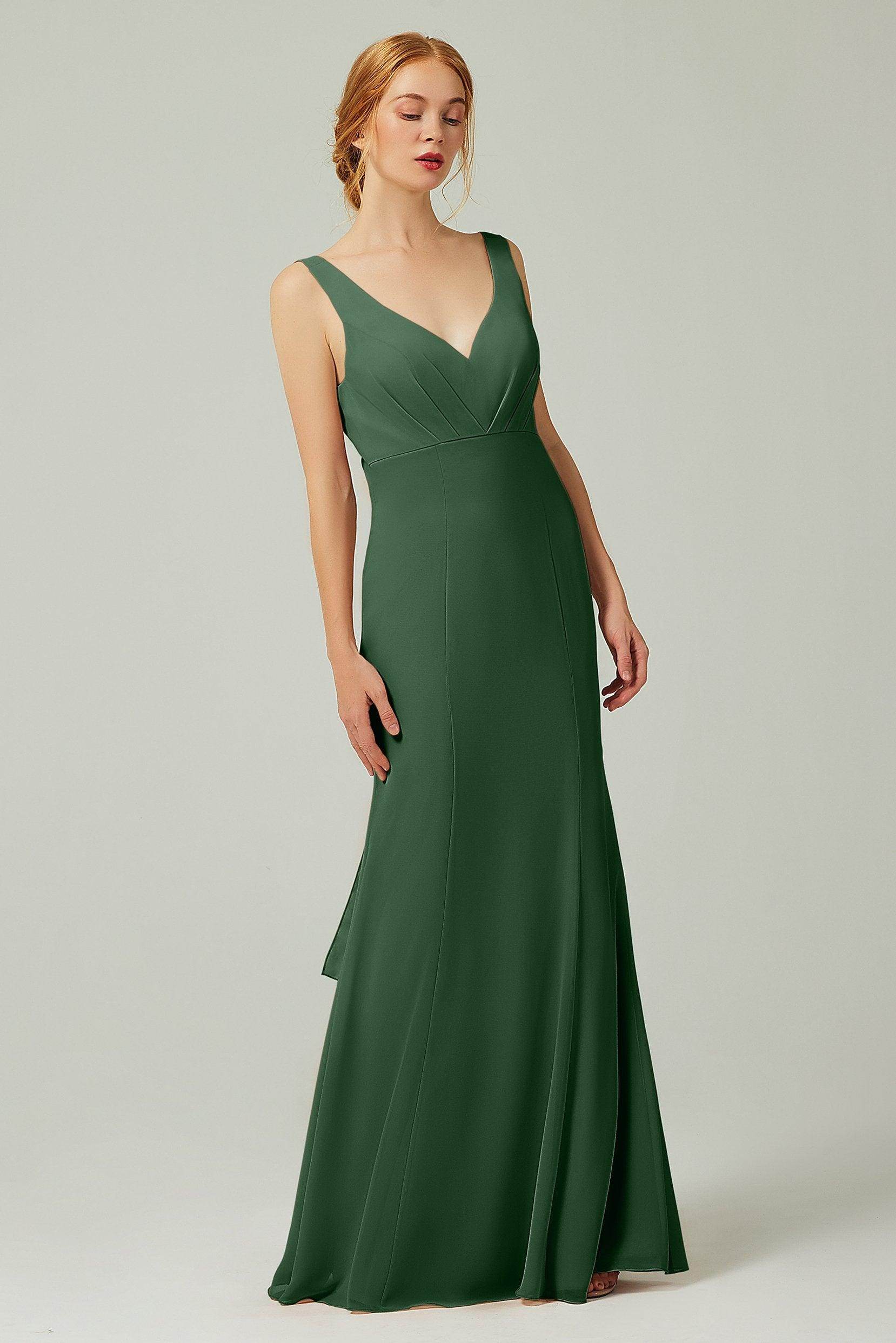 Sheath-Column Floor Length Chiffon Bridesmaid Dress CB0314