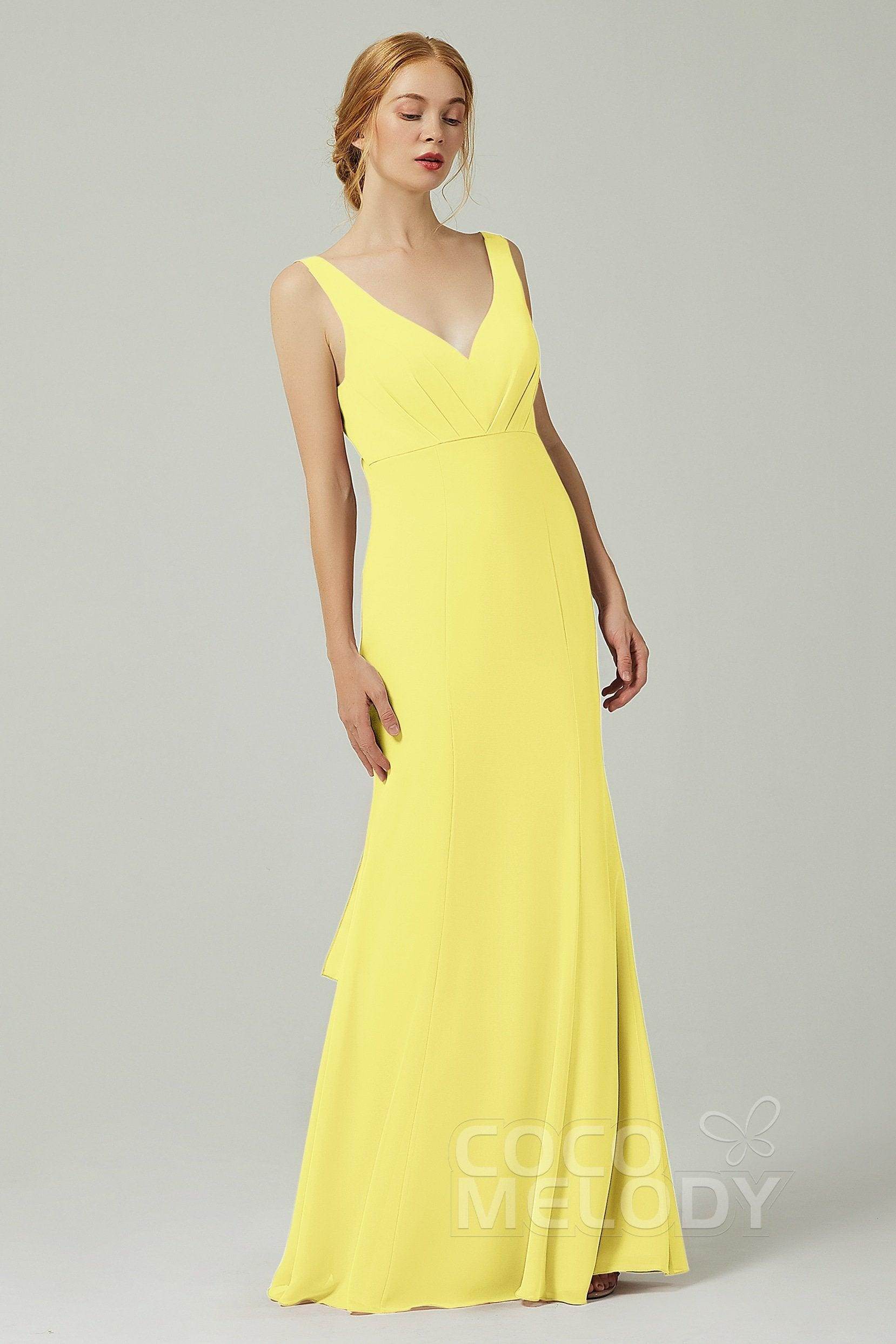 Sheath-Column Floor Length Chiffon Bridesmaid Dress CB0314