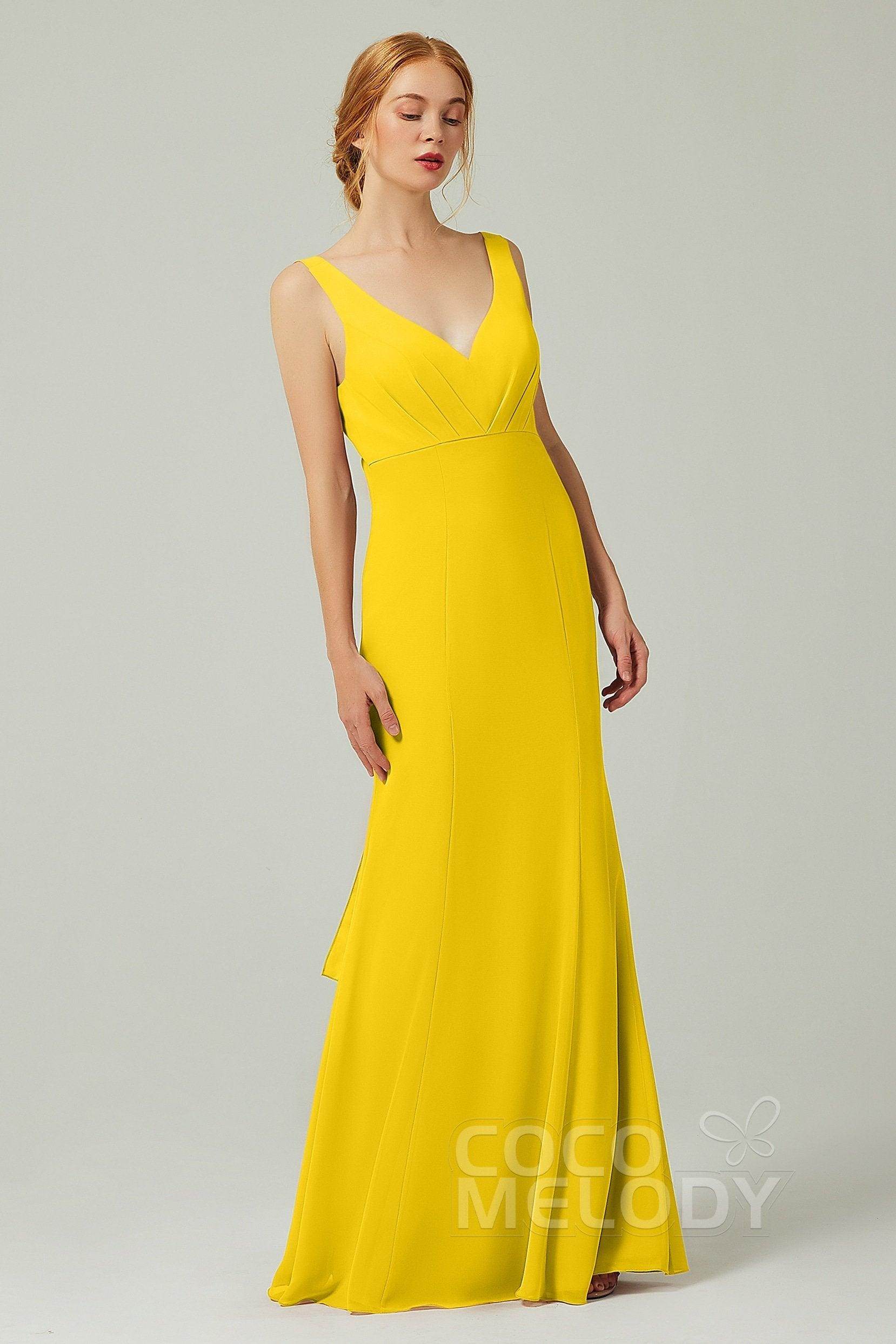 Sheath-Column Floor Length Chiffon Bridesmaid Dress CB0314