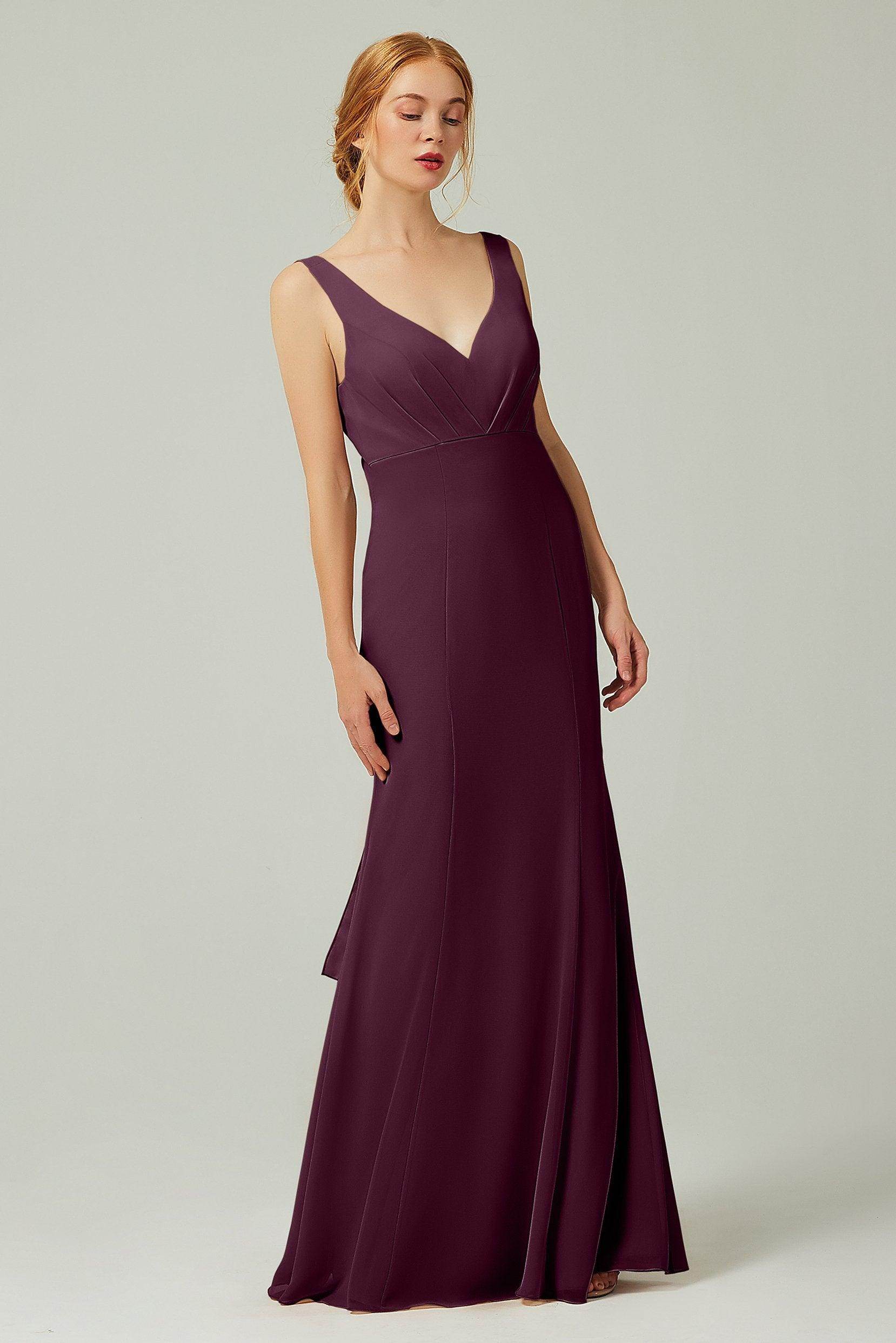 Sheath-Column Floor Length Chiffon Bridesmaid Dress CB0314