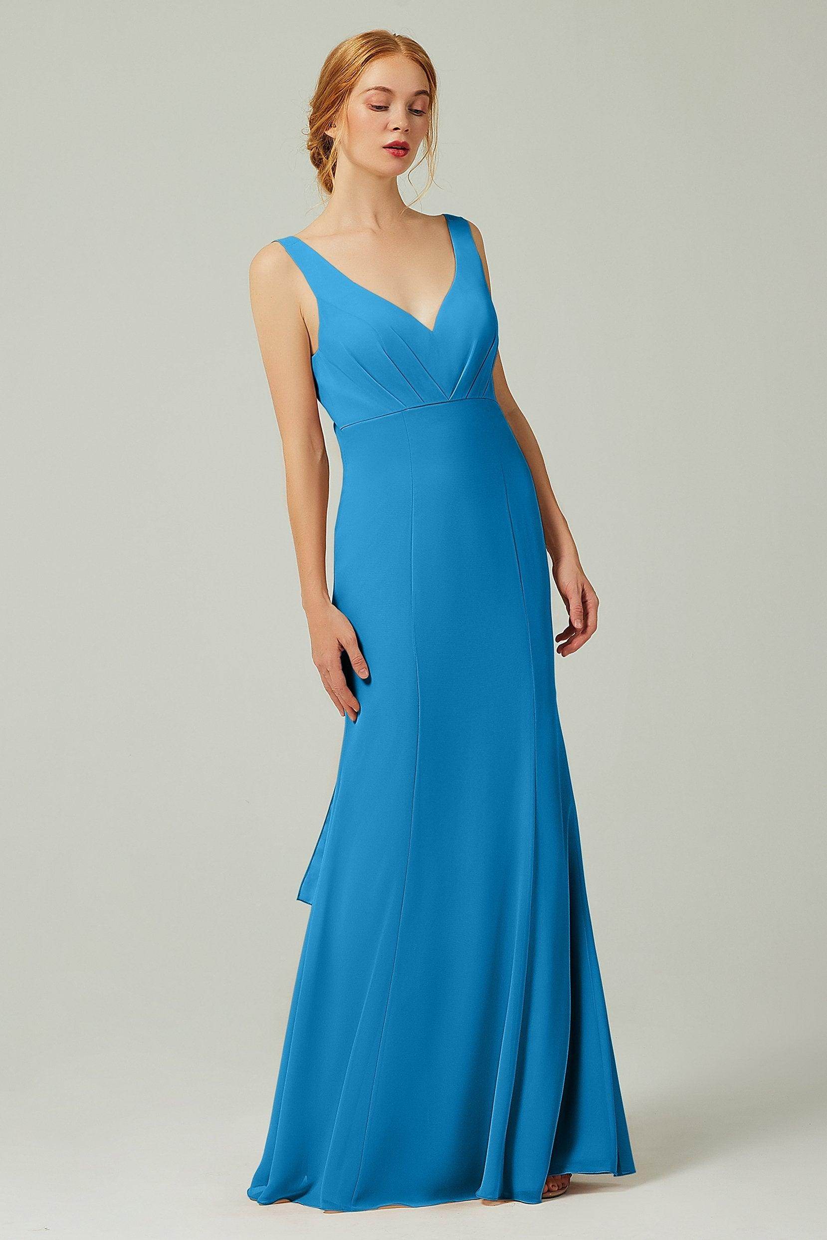 Sheath-Column Floor Length Chiffon Bridesmaid Dress CB0314