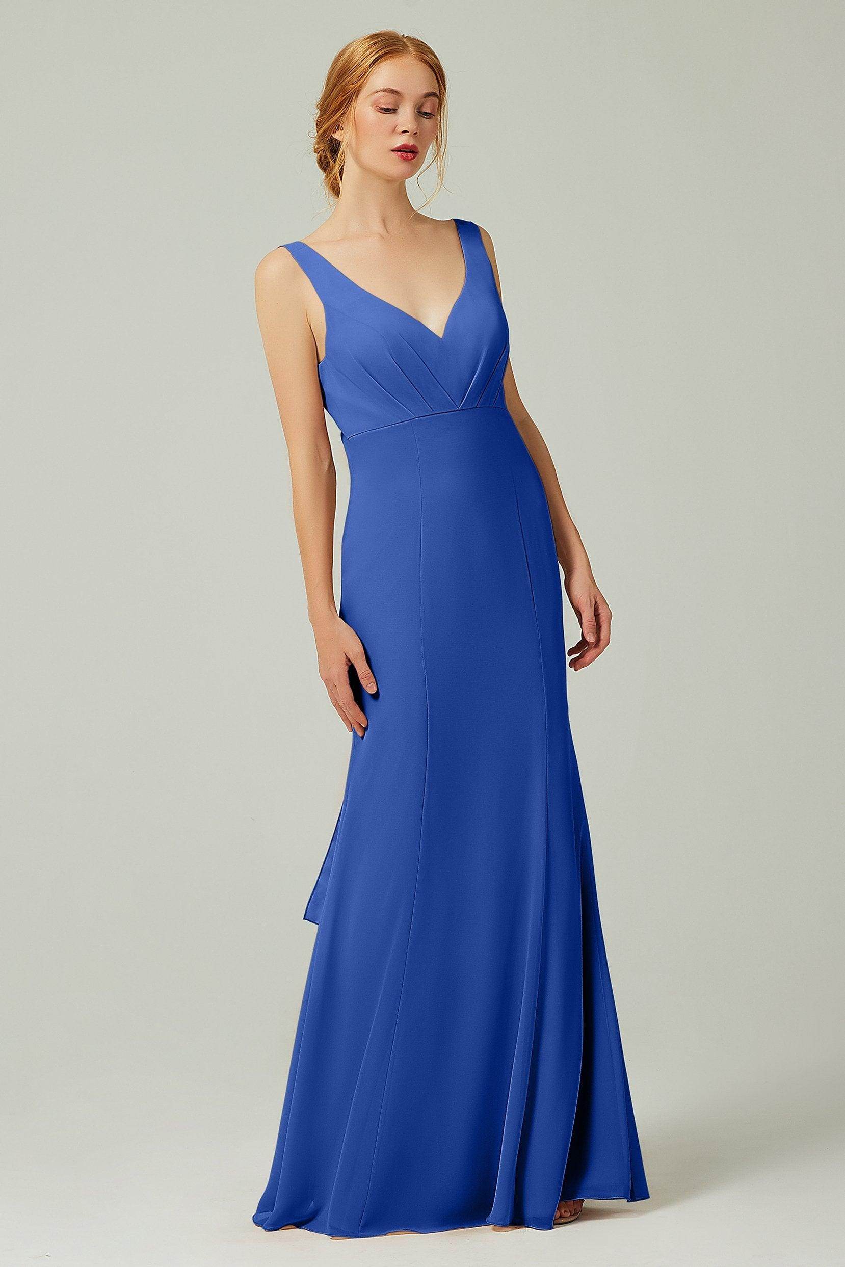 Sheath-Column Floor Length Chiffon Bridesmaid Dress CB0314