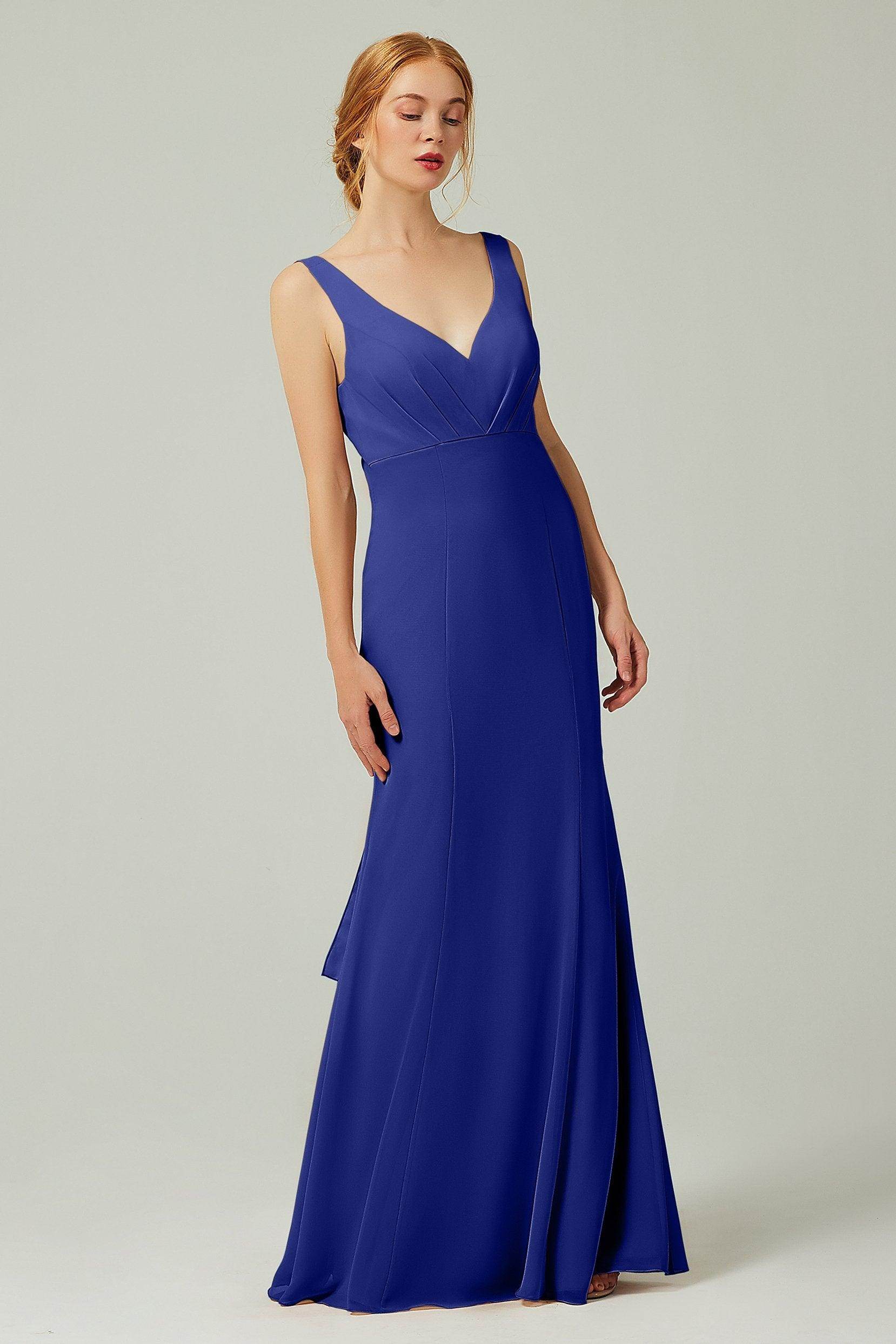 Sheath-Column Floor Length Chiffon Bridesmaid Dress CB0314