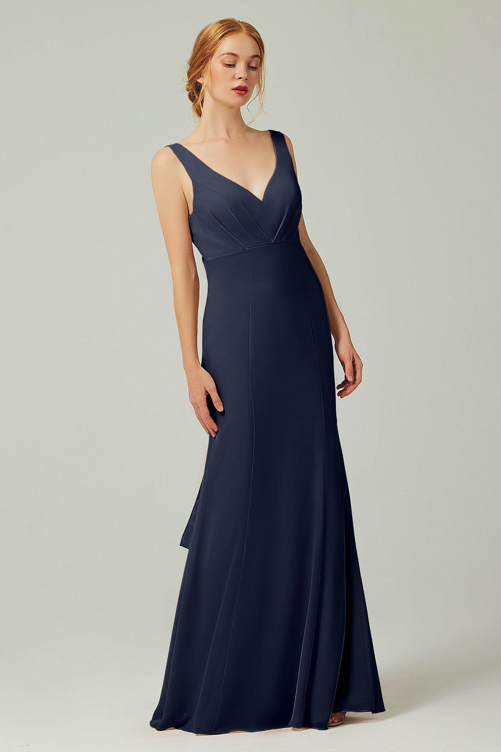 Sheath-Column Floor Length Chiffon Bridesmaid Dress CB0314