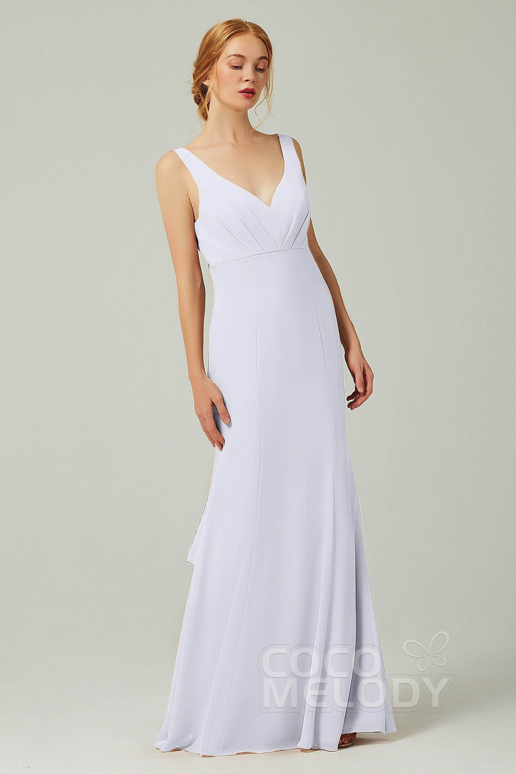 Sheath-Column Floor Length Chiffon Bridesmaid Dress CB0314
