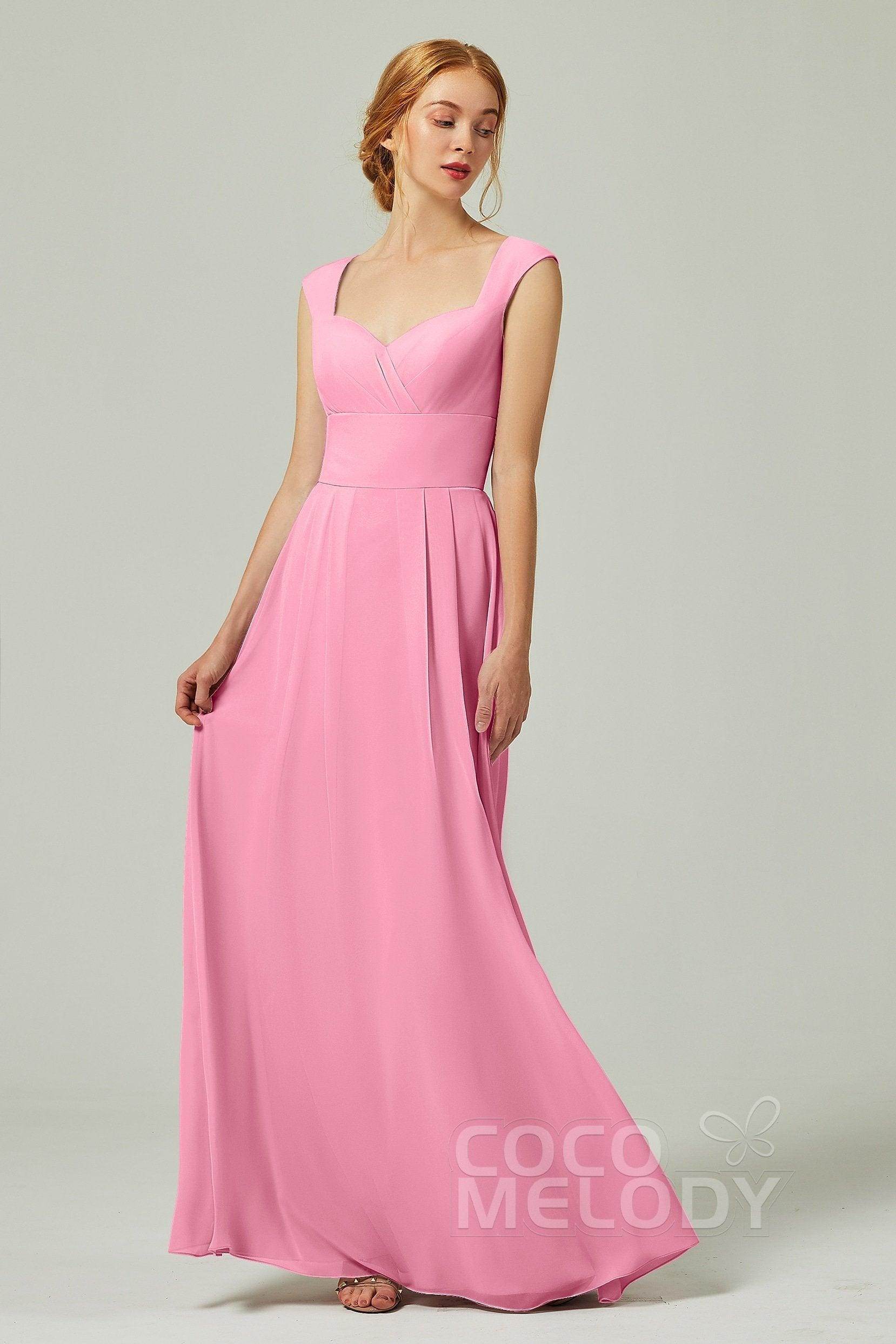 A-Line Floor Length Chiffon Bridesmaid Dress CB0315