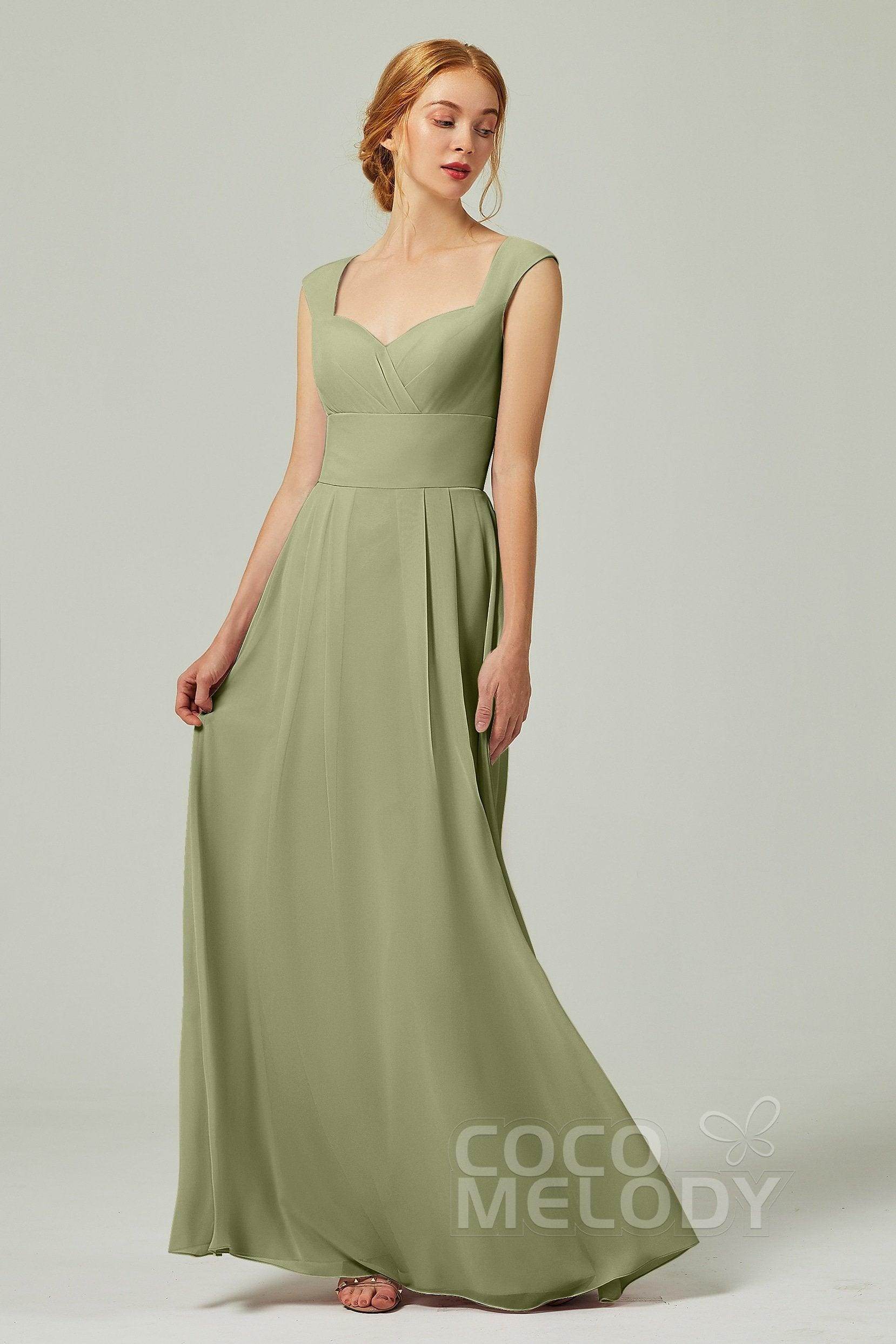A-Line Floor Length Chiffon Bridesmaid Dress CB0315