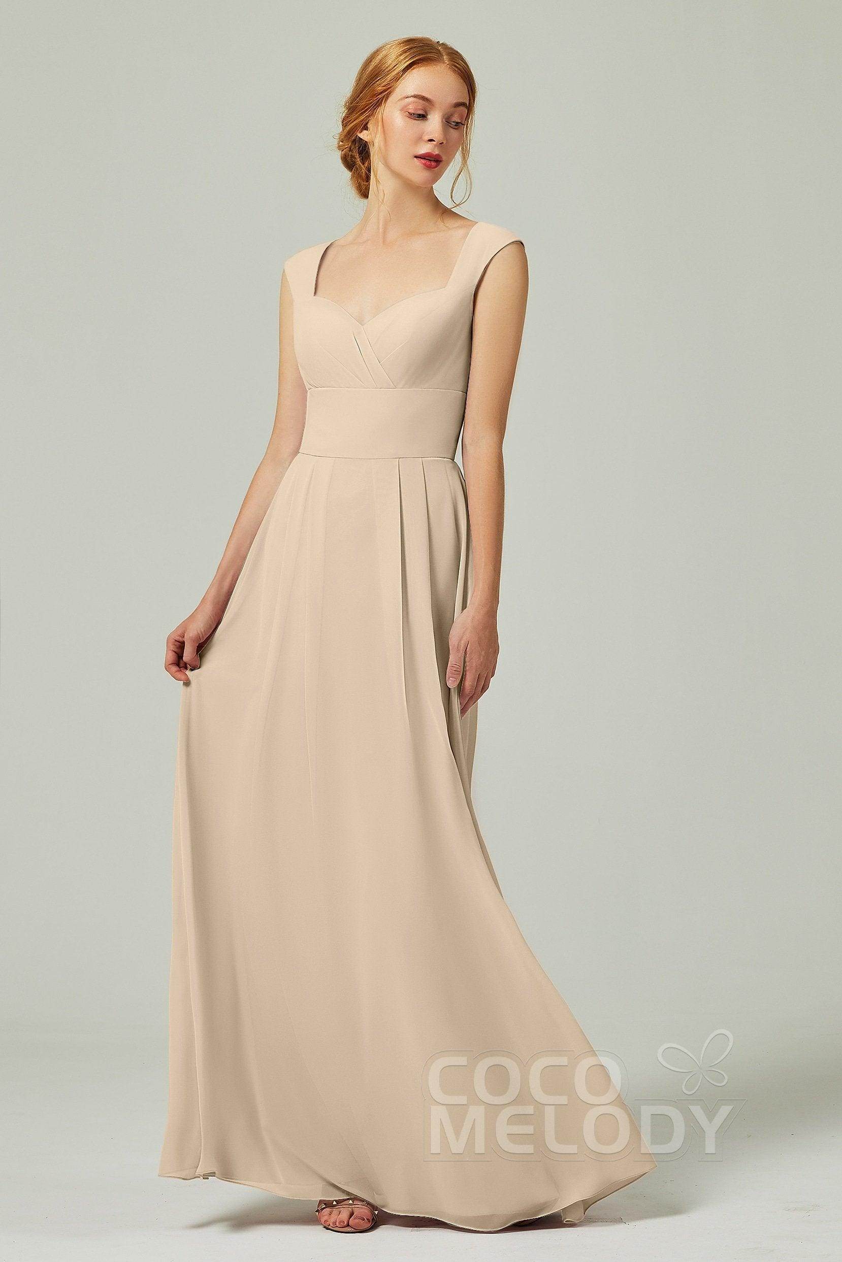 A-Line Floor Length Chiffon Bridesmaid Dress CB0315