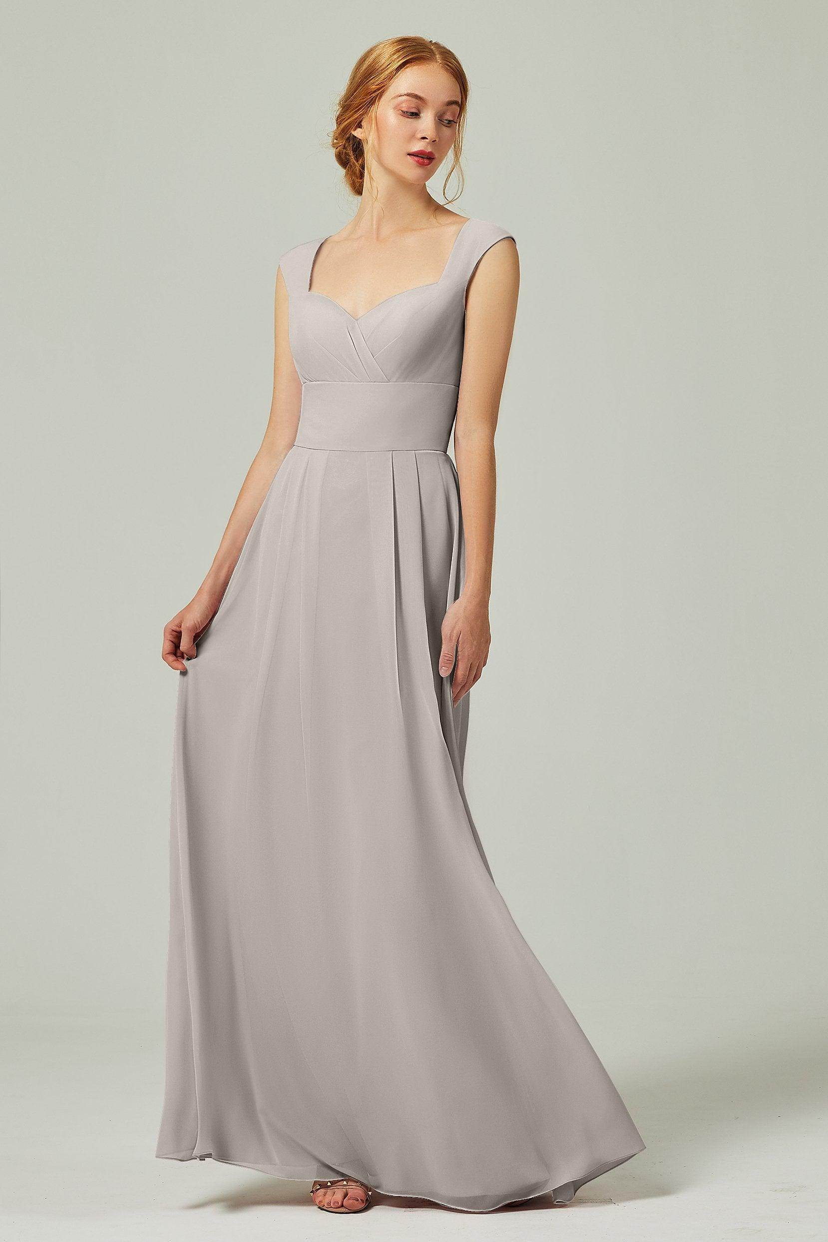 A-Line Floor Length Chiffon Bridesmaid Dress CB0315