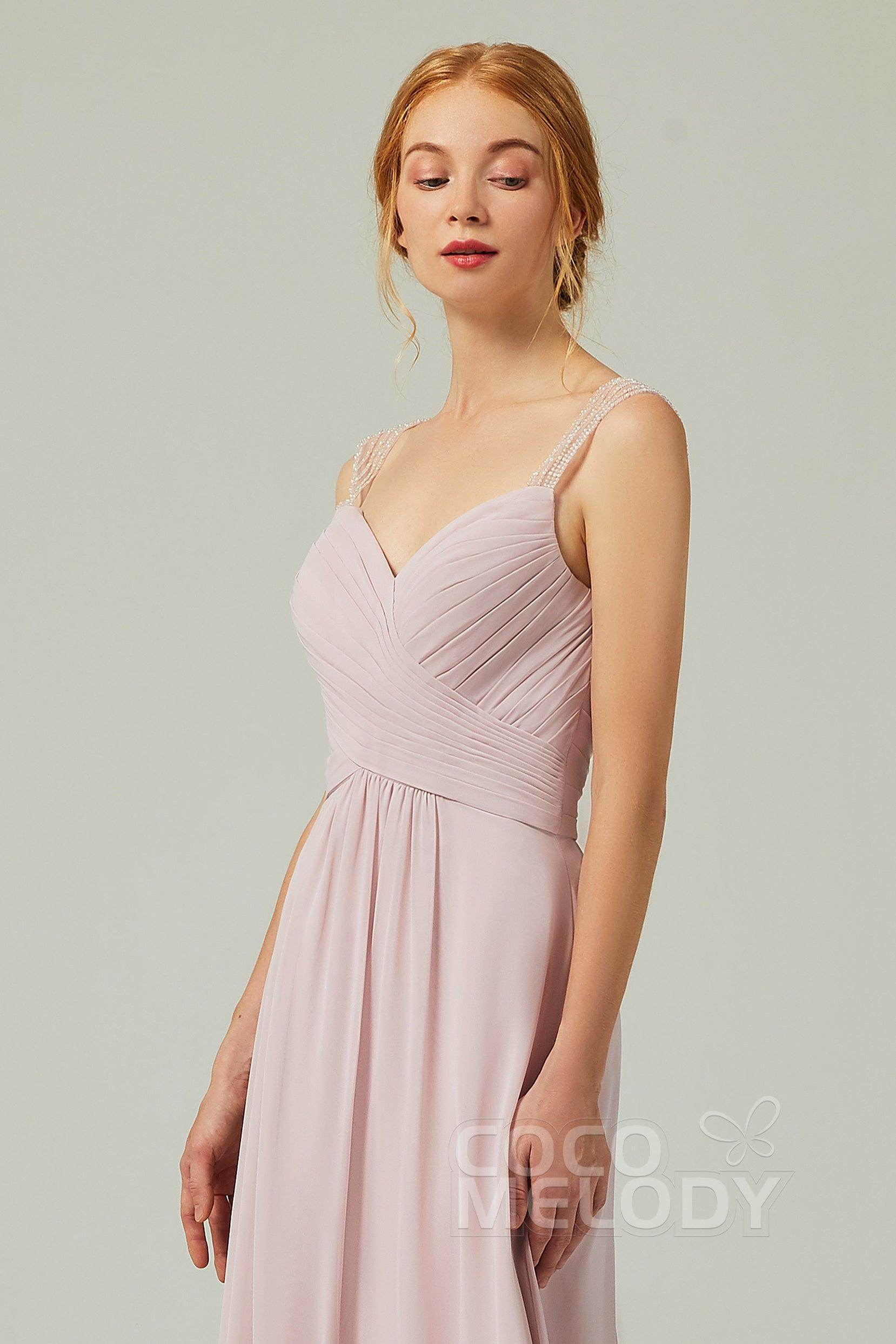 A-Line Floor Length Chiffon Bridesmaid Dress CB0316