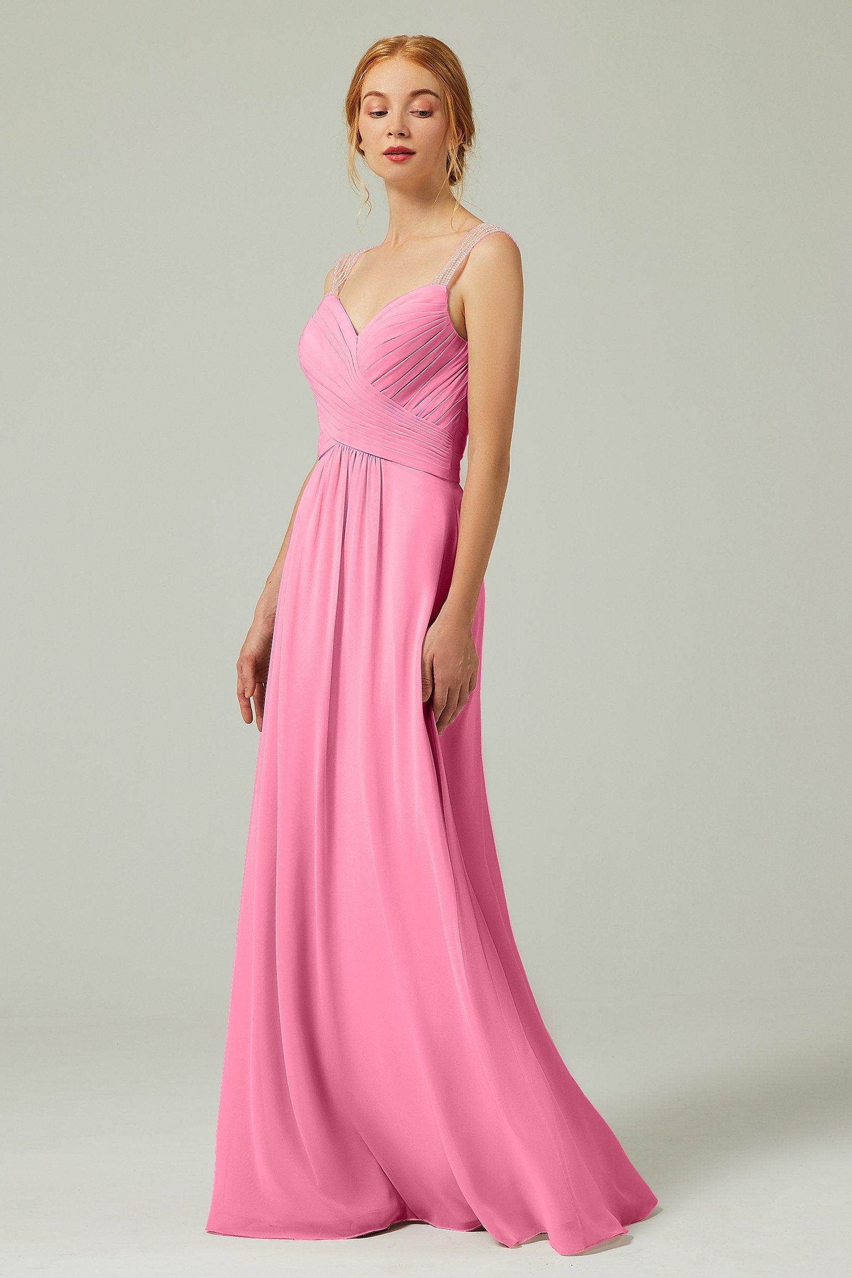 A-Line Floor Length Chiffon Bridesmaid Dress CB0316