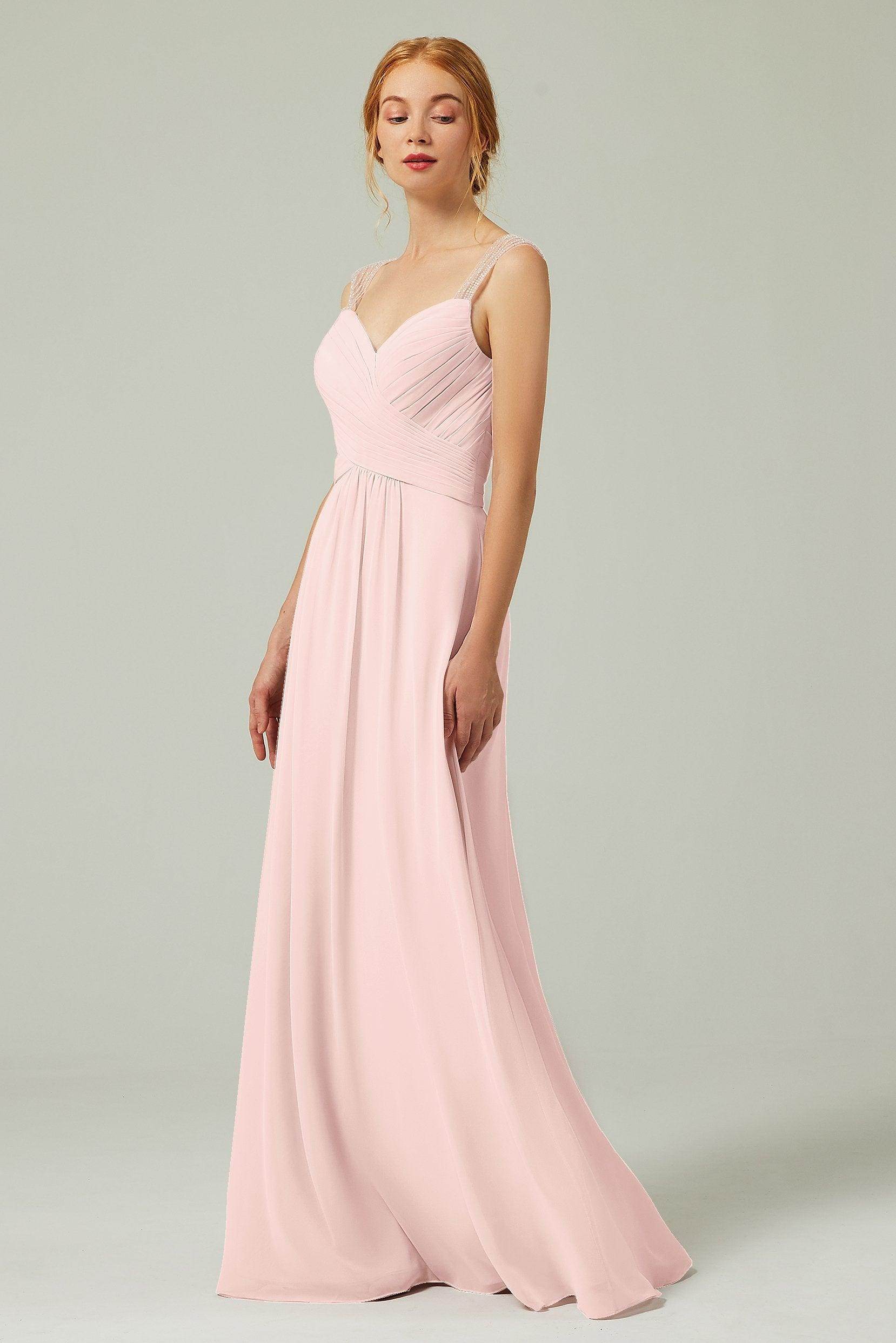 A-Line Floor Length Chiffon Bridesmaid Dress CB0316