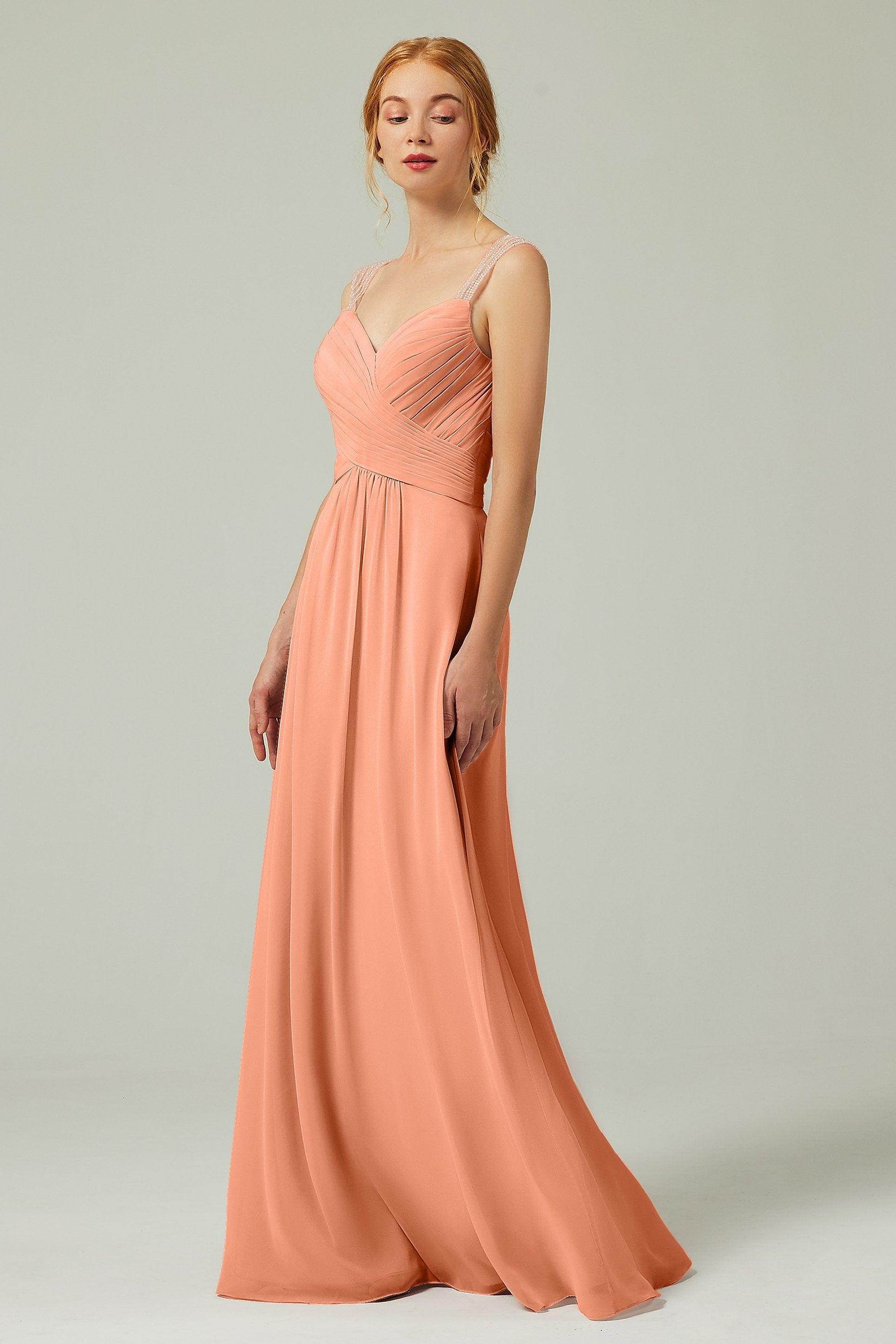 A-Line Floor Length Chiffon Bridesmaid Dress CB0316