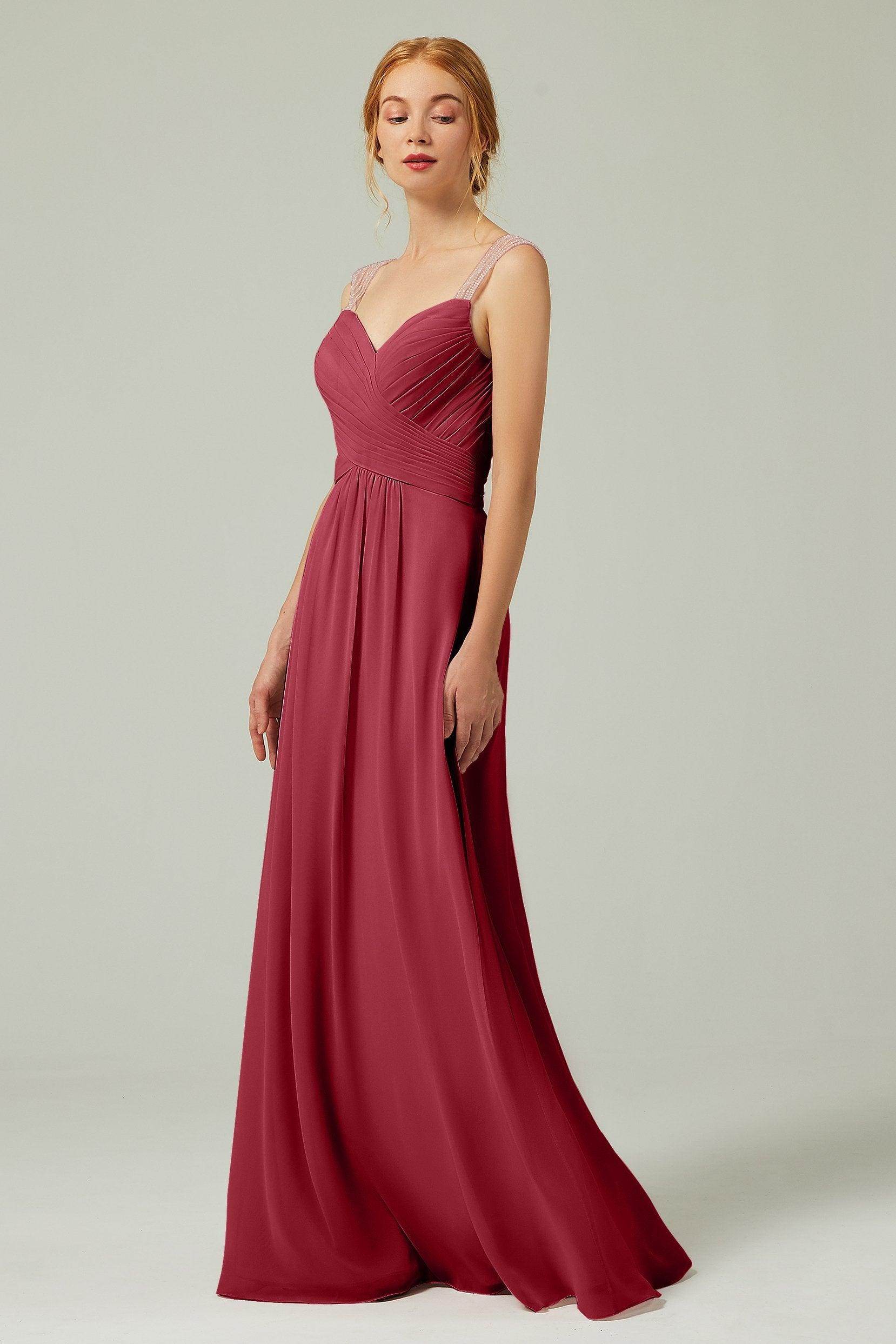 A-Line Floor Length Chiffon Bridesmaid Dress CB0316