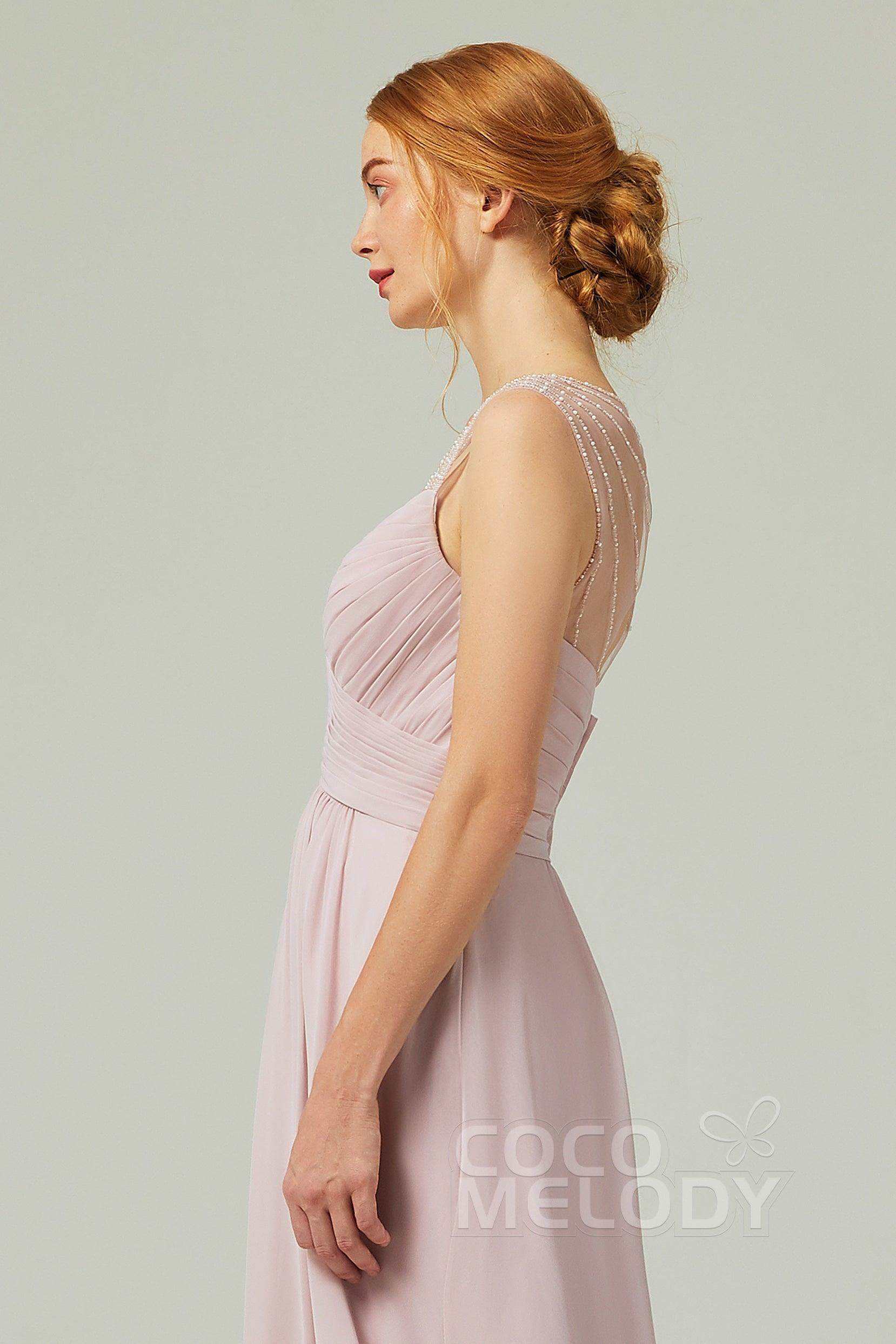A-Line Floor Length Chiffon Bridesmaid Dress CB0316