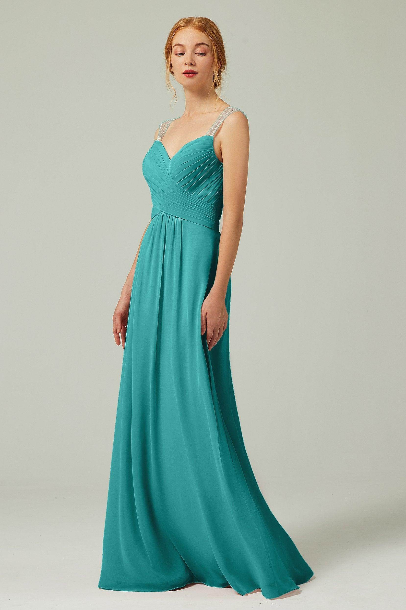 A-Line Floor Length Chiffon Bridesmaid Dress CB0316