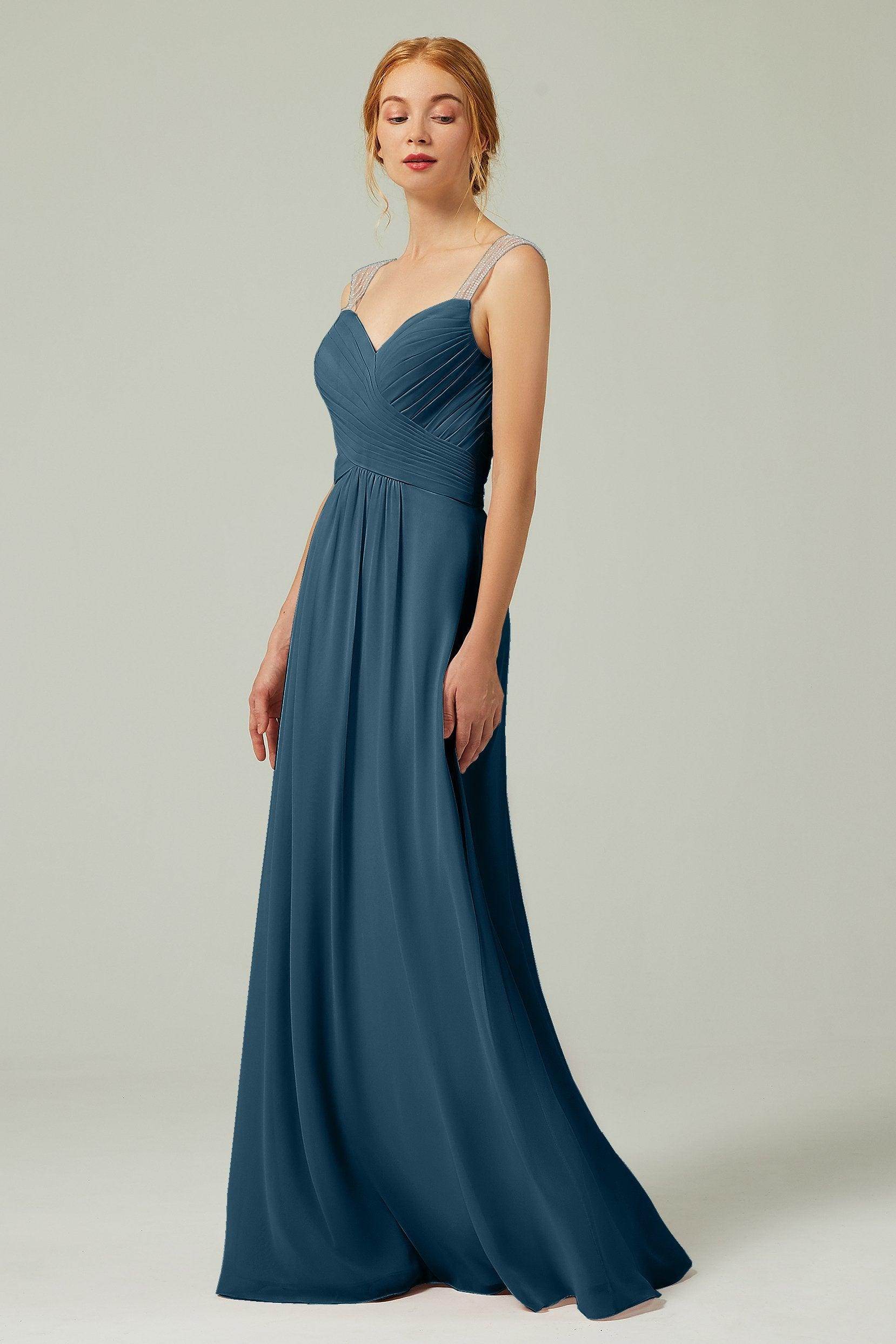 A-Line Floor Length Chiffon Bridesmaid Dress CB0316