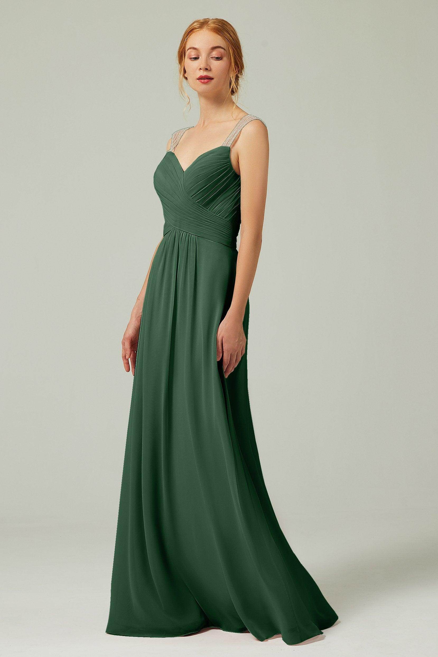 A-Line Floor Length Chiffon Bridesmaid Dress CB0316