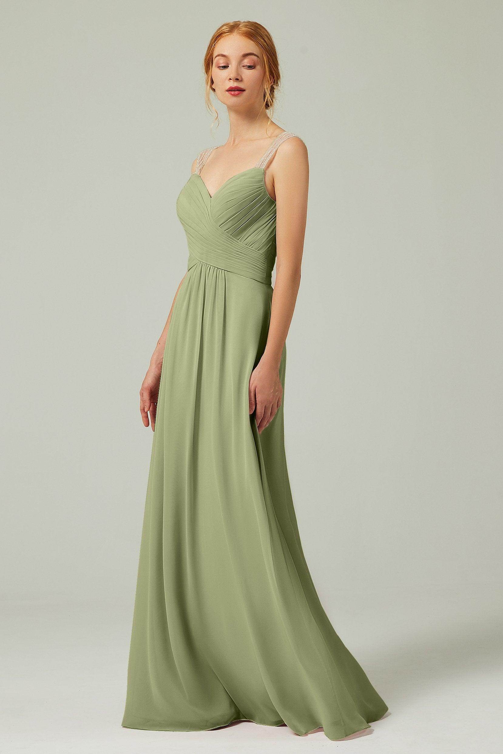 A-Line Floor Length Chiffon Bridesmaid Dress CB0316