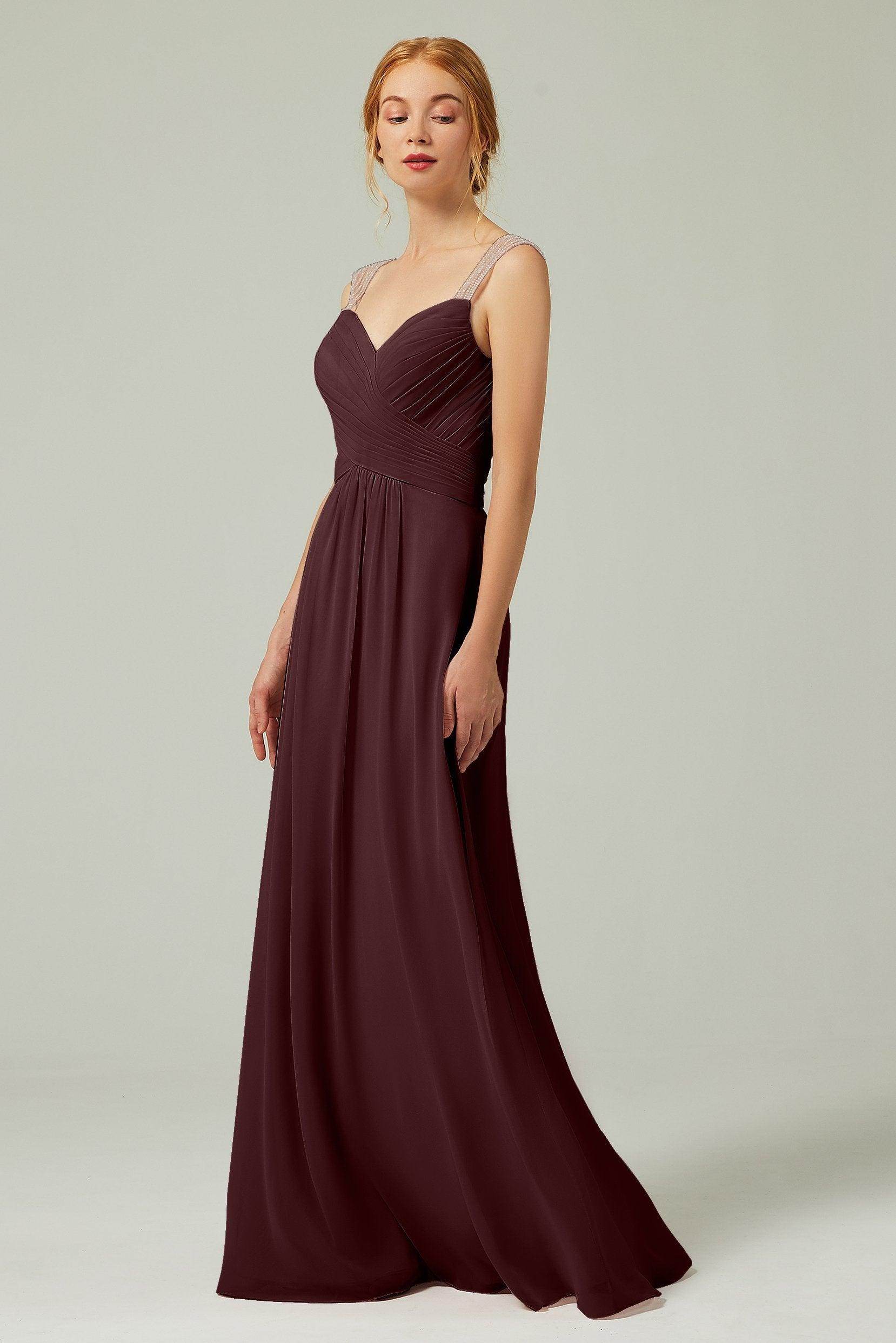 A-Line Floor Length Chiffon Bridesmaid Dress CB0316