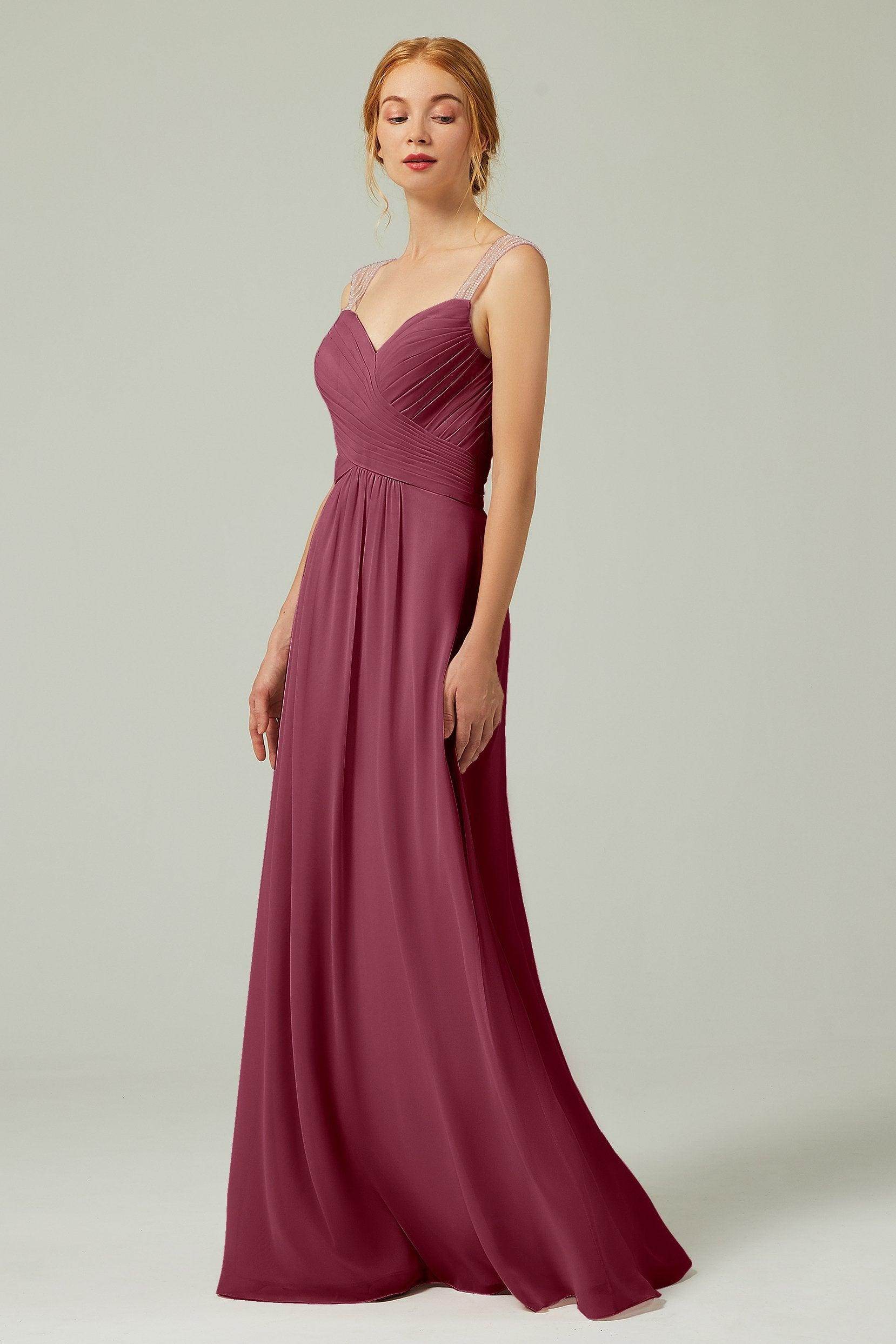 A-Line Floor Length Chiffon Bridesmaid Dress CB0316