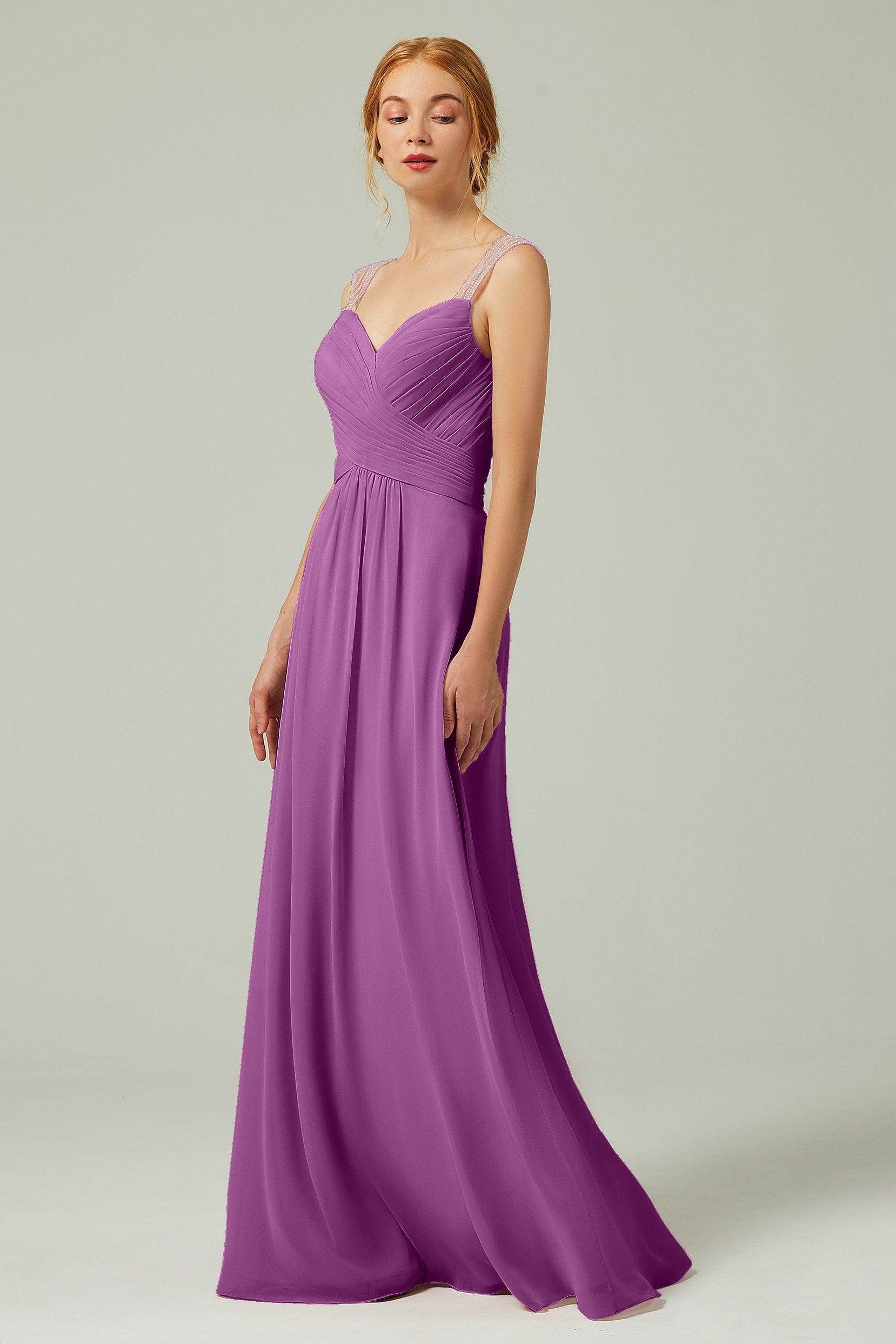 A-Line Floor Length Chiffon Bridesmaid Dress CB0316