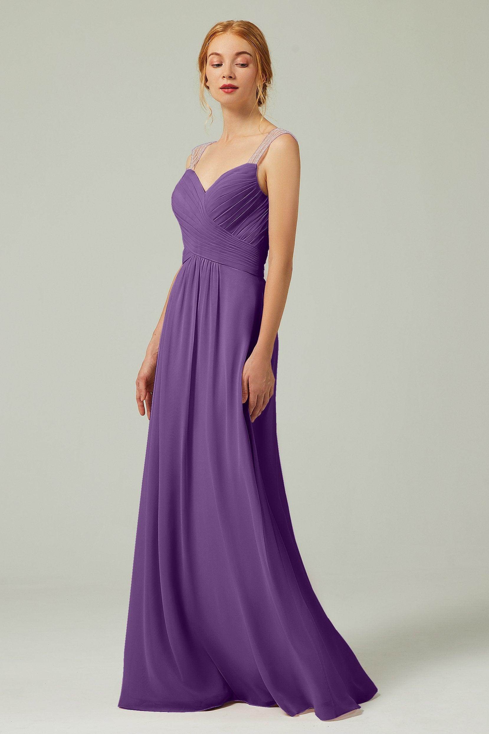 A-Line Floor Length Chiffon Bridesmaid Dress CB0316