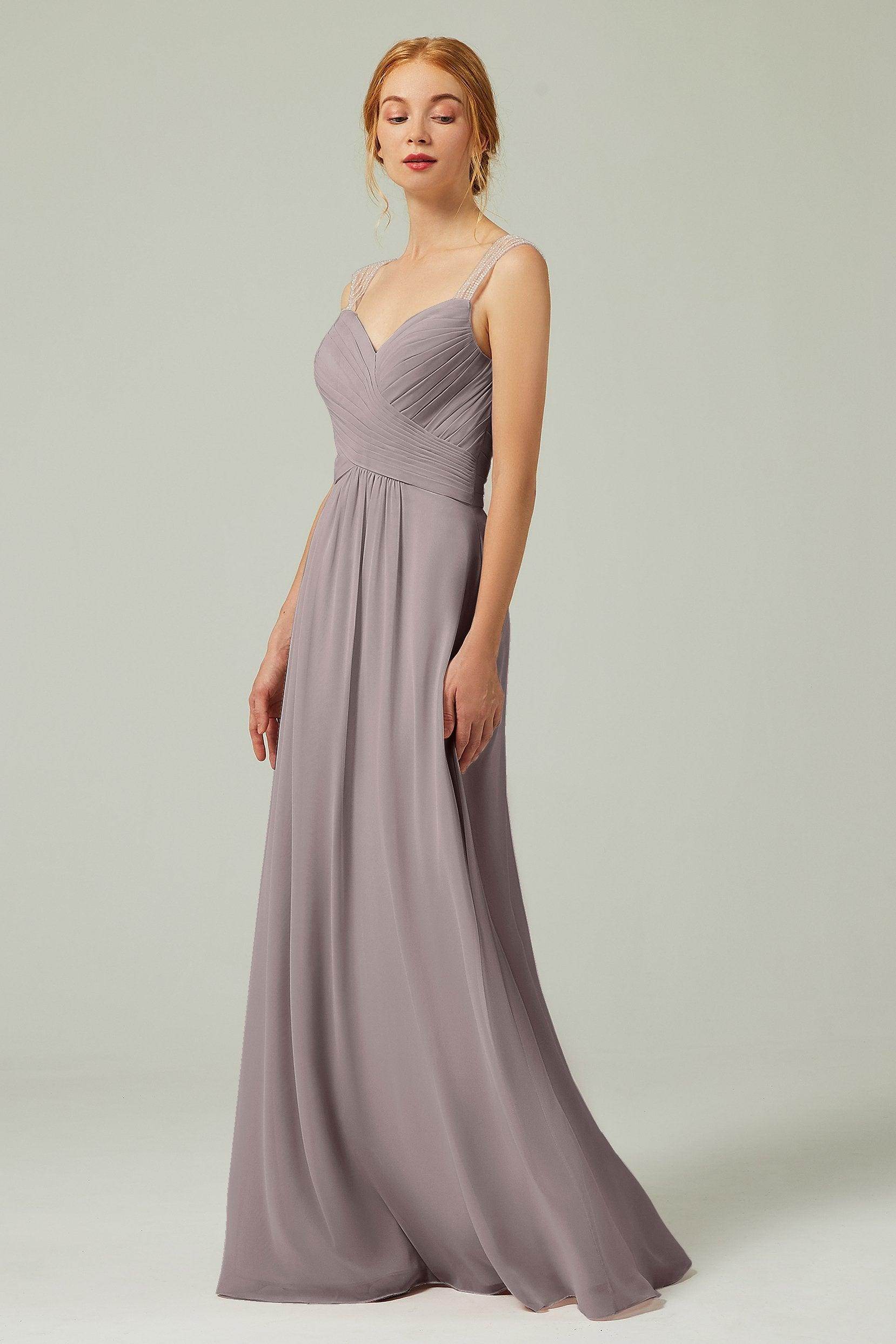 A-Line Floor Length Chiffon Bridesmaid Dress CB0316