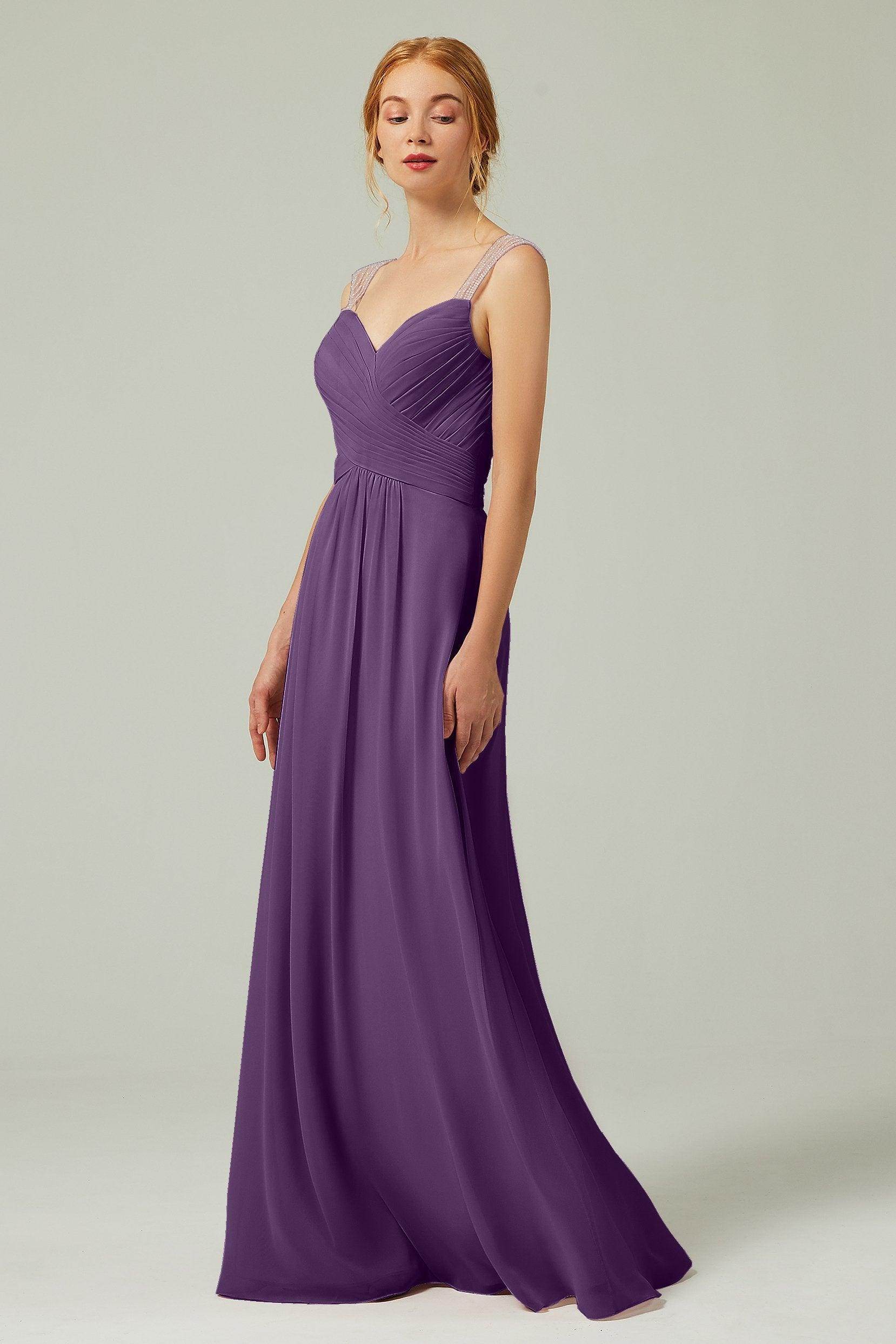 A-Line Floor Length Chiffon Bridesmaid Dress CB0316