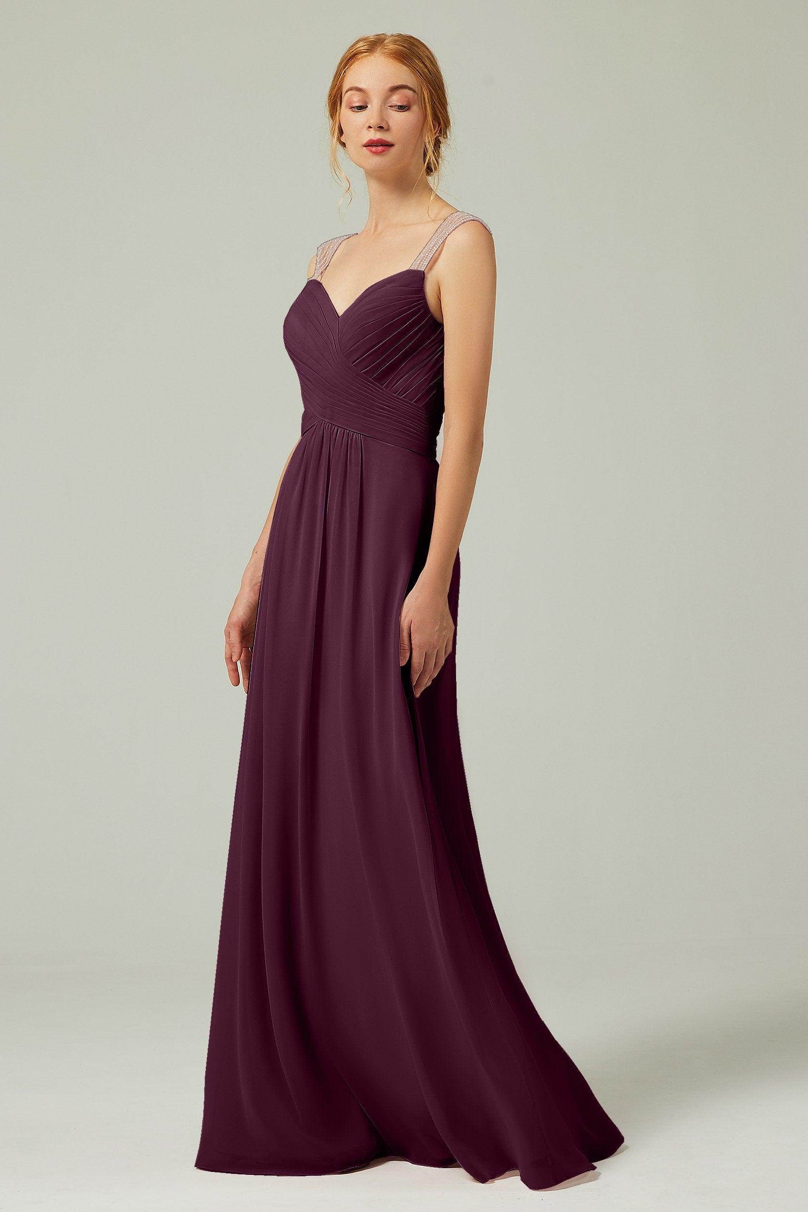 A-Line Floor Length Chiffon Bridesmaid Dress CB0316