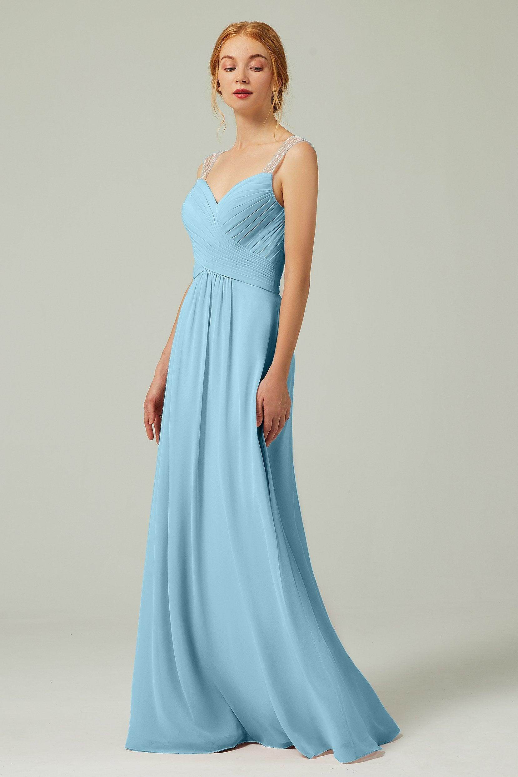 A-Line Floor Length Chiffon Bridesmaid Dress CB0316