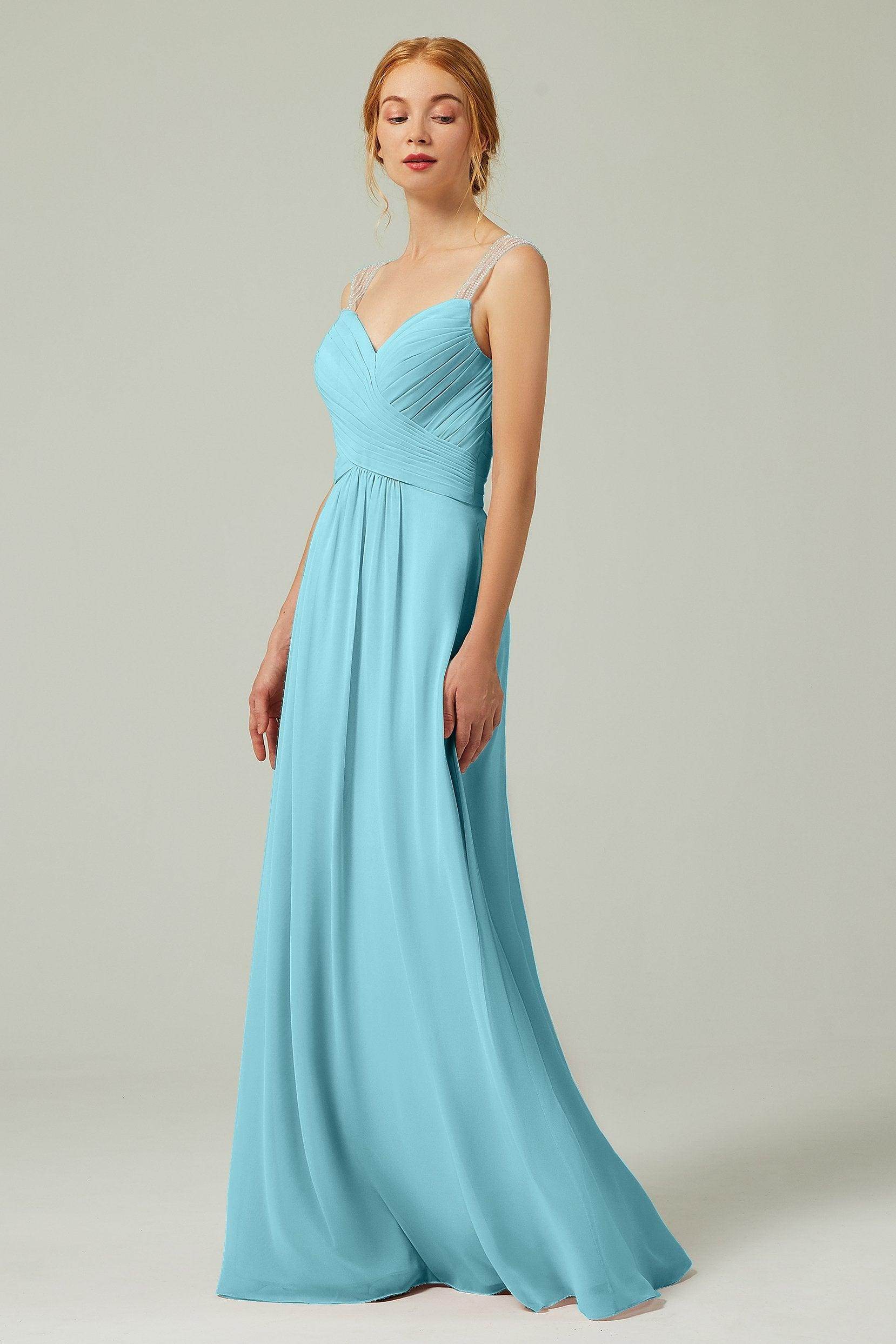 A-Line Floor Length Chiffon Bridesmaid Dress CB0316