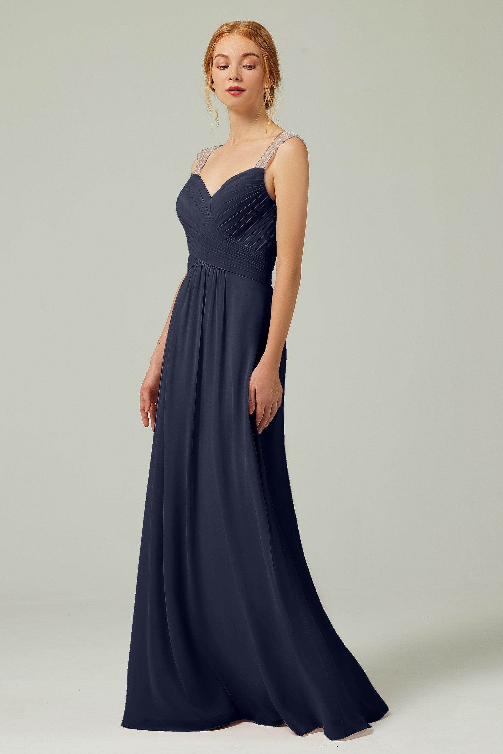 A-Line Floor Length Chiffon Bridesmaid Dress CB0316
