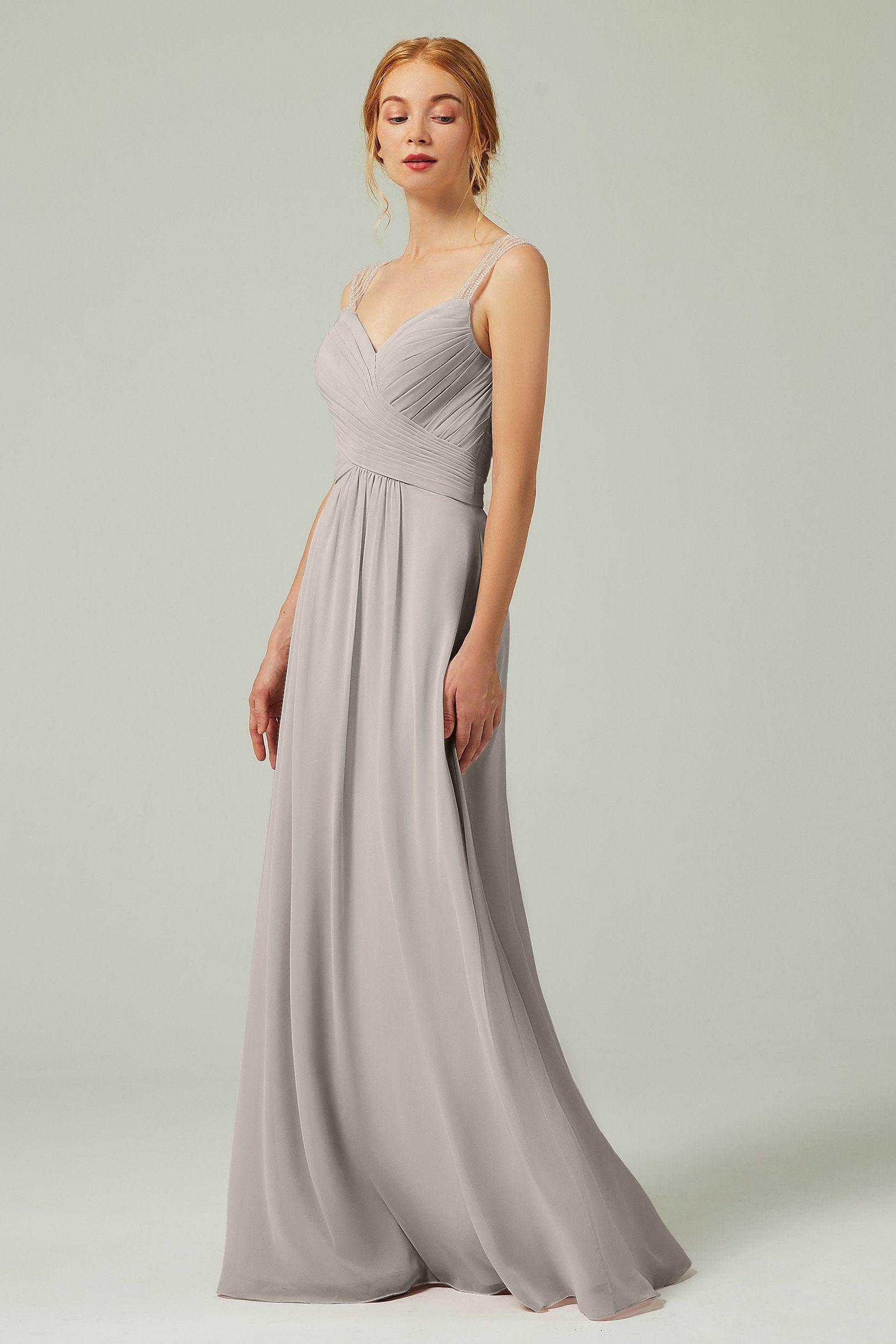 A-Line Floor Length Chiffon Bridesmaid Dress CB0316