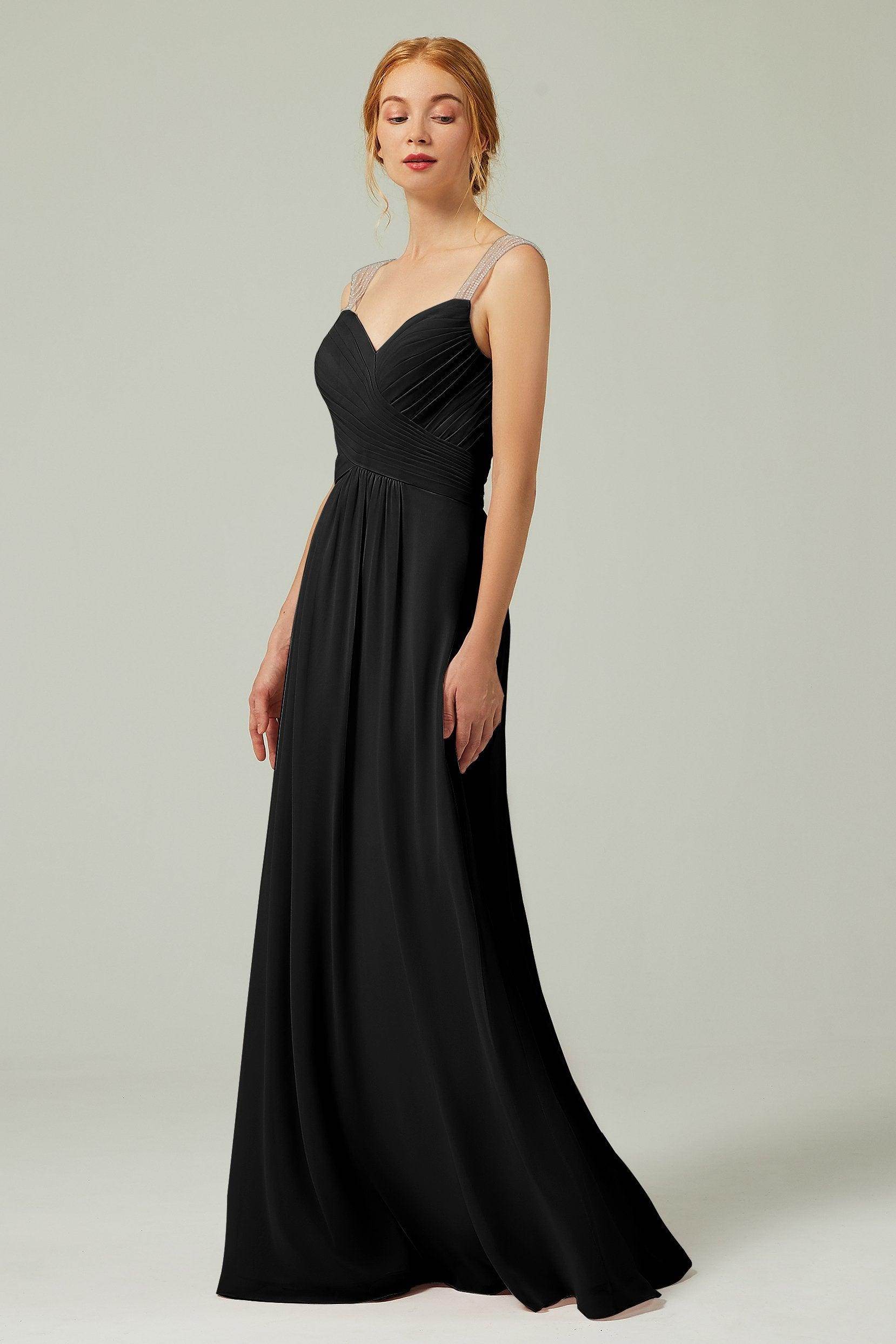 A-Line Floor Length Chiffon Bridesmaid Dress CB0316