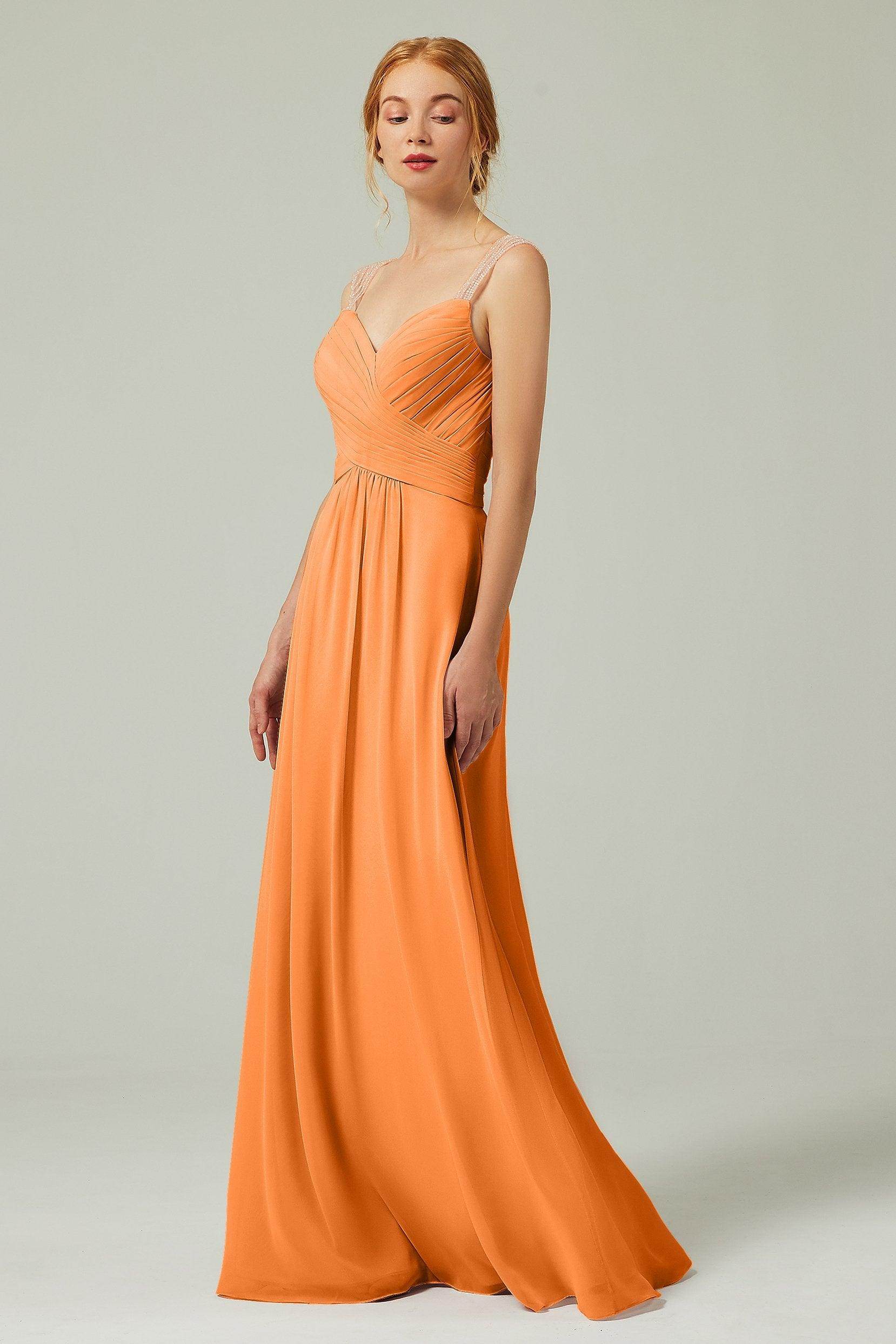 A-Line Floor Length Chiffon Bridesmaid Dress CB0316